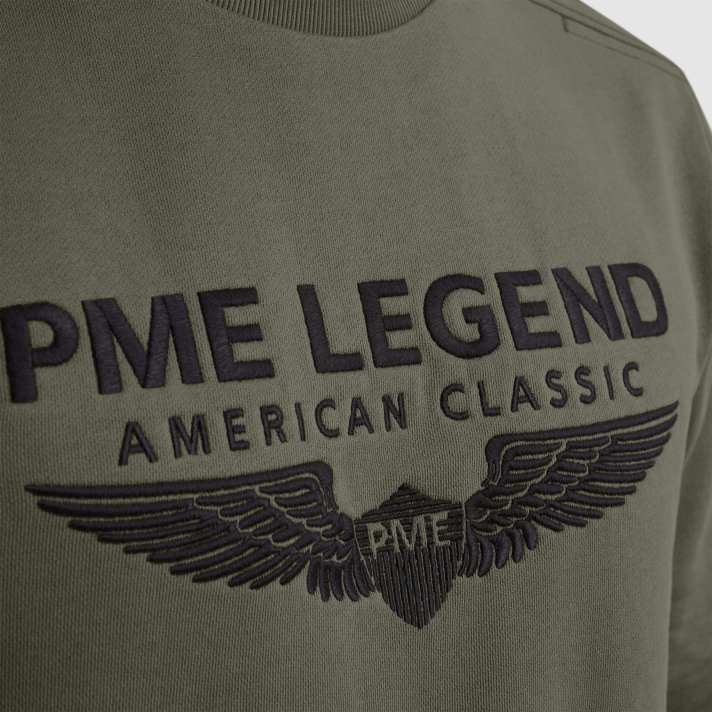 PME LEGEND Sweatshirt Crewneck soft terry with logo mit Logo Stickerei