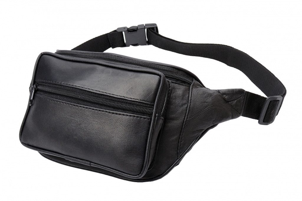 MF Bauchtasche Bauchtasche Schwarz Nappa Leder mit Reißverschlussfächern (1-tlg)