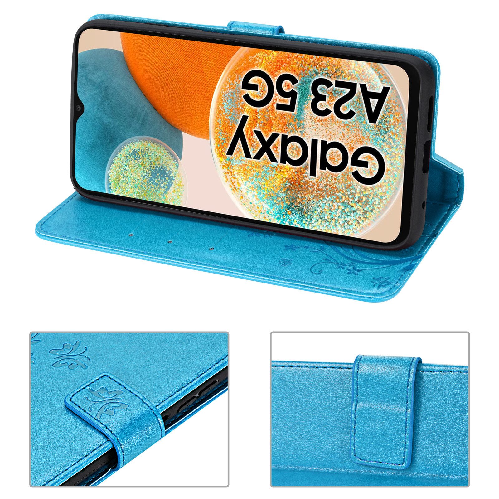 betterfon Handyhülle Handytasche für Samsung Galaxy A23 5G Klapphülle, Bookstyle-Hülle: Magnetverschluss 3 Kartenfächer & Standfunktion – Bild 4 von 5