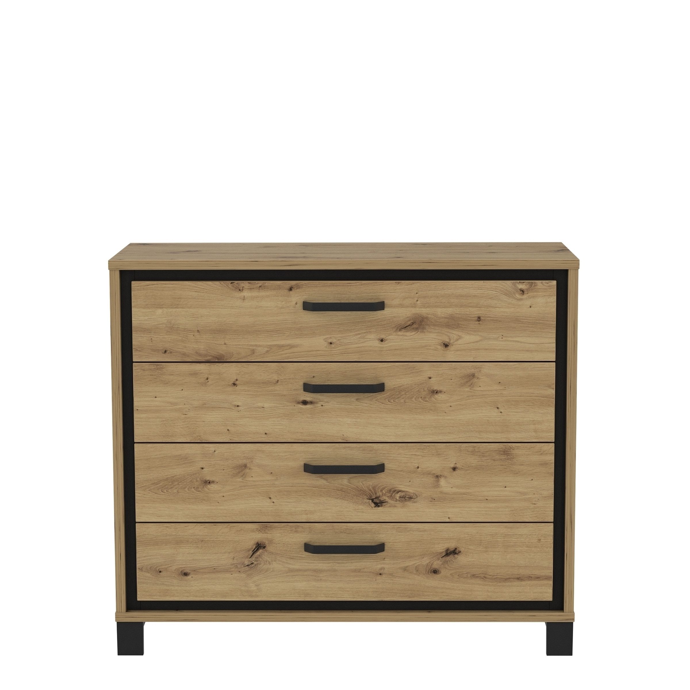 freiraum Kommode Trondheim, in schwarz,braun - 104,7x81,3x41,5cm (BxHxT)