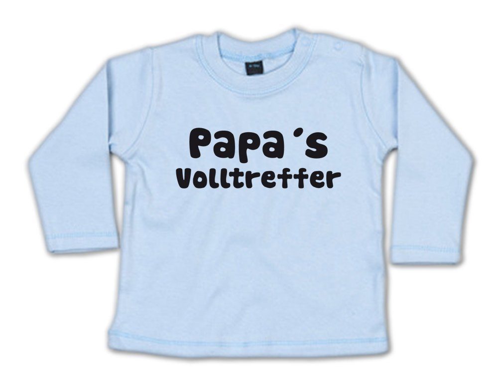 Ggraphics Longsleeve Papa´s Volltreffer Baby Sweater, Baby Longsleeve