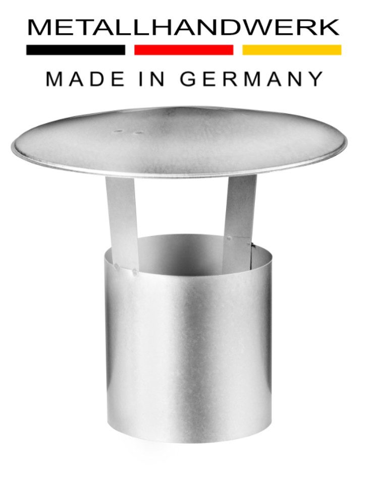 Armin Bay Ofenrohre Ofenrohr Regen Hut Feueraluminiert (FAL) mit Rohrstutzen - Durchmesser 130 mm