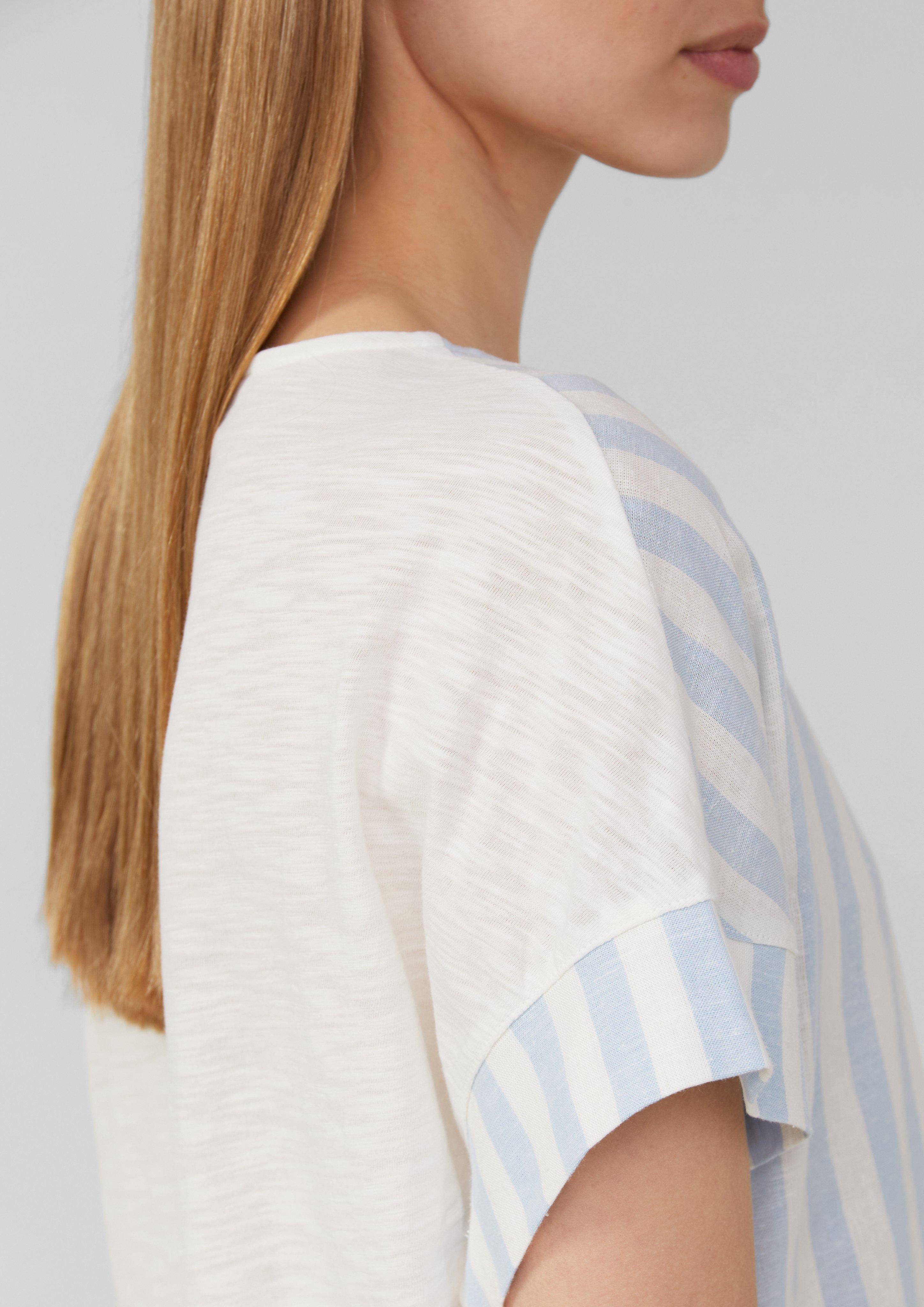 s.Oliver Shirttop T-Shirt im Fabricmix mit Leinenanteil günstig online kaufen