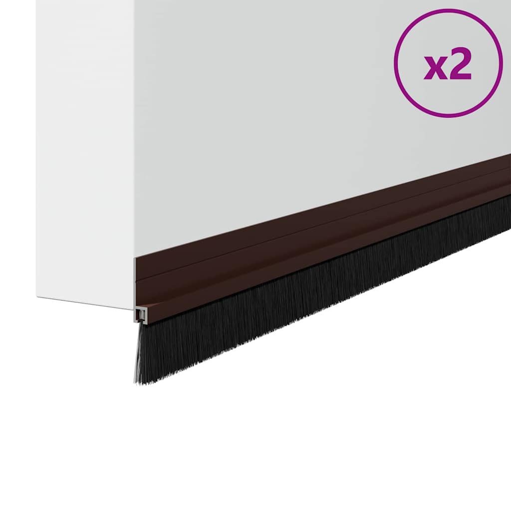 vidaXL Drückergarnitur Selbstklebende Türbürstendichtungen 2 pcs Braun 100 cm, 2-tlg.