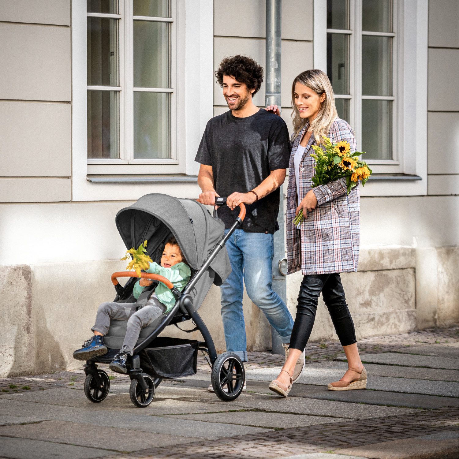 Hauck Kinder-Buggy Uptown, Black Melange Grey, bis 22 kg belastbar