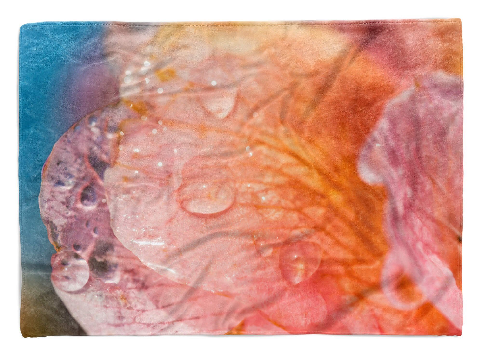 Blüt, Saunatuch Fotomotiv Kuscheldecke (1-St), Wassertropfen Strandhandtuch Art Sinus Handtücher Baumwolle-Polyester-Mix mit Handtuch Handtuch