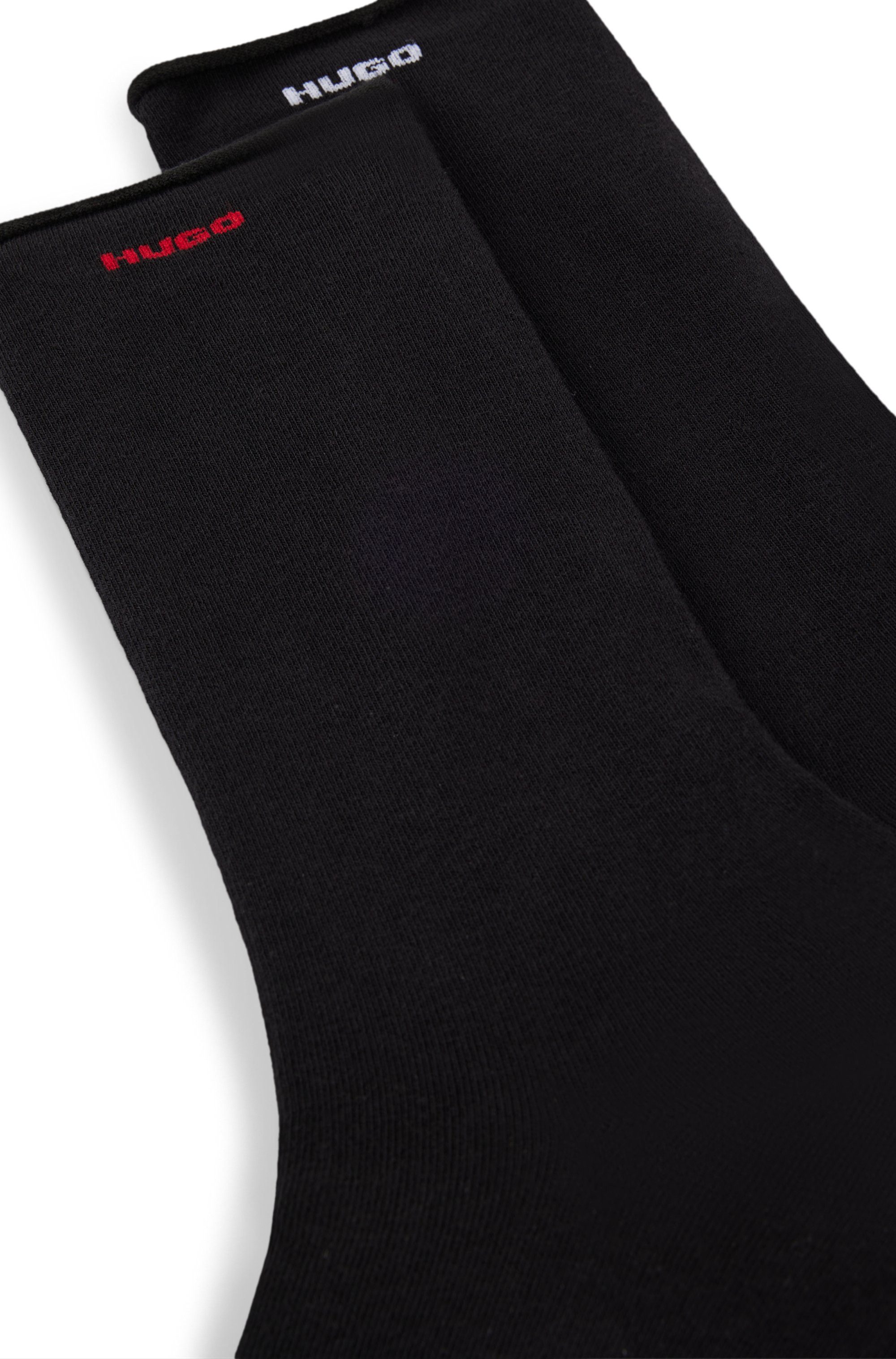 HUGO Freizeitsocken 2P RS UNI CC W (Packung, 2-Paar, 2er Pack) mit gerolltem Bündchen
