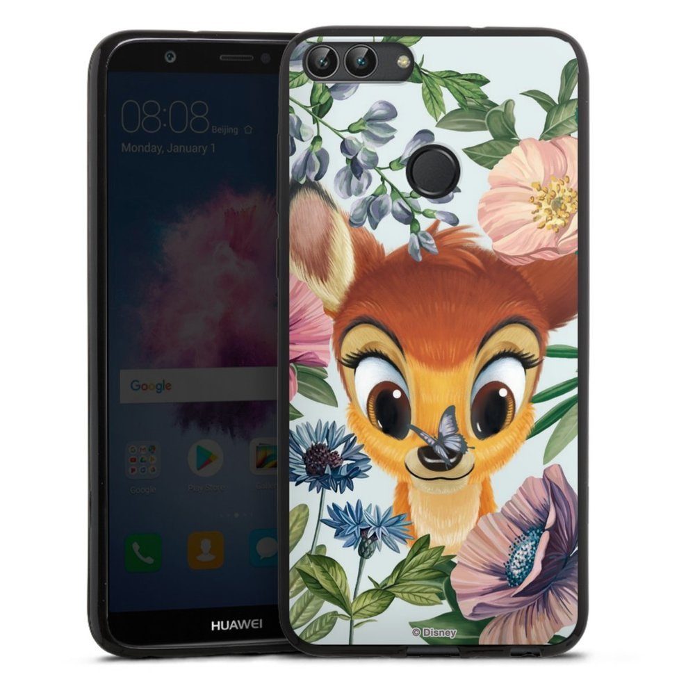 DeinDesign Handyhülle Disney Blumen Bambi Bloomy Bambi, Huawei P Smart (2018)  Silikon Hülle Bumper Case Handy Schutzhülle