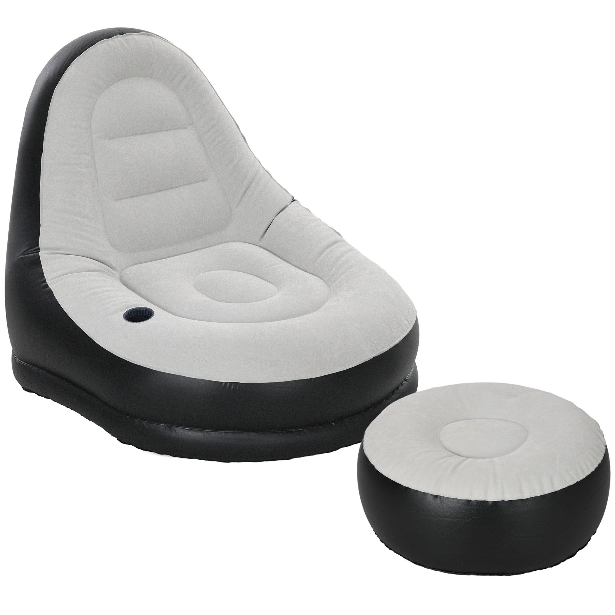 Outsunny Luftsessel Aufblasbares Sofa mit Fußhocker, günstig online kaufen