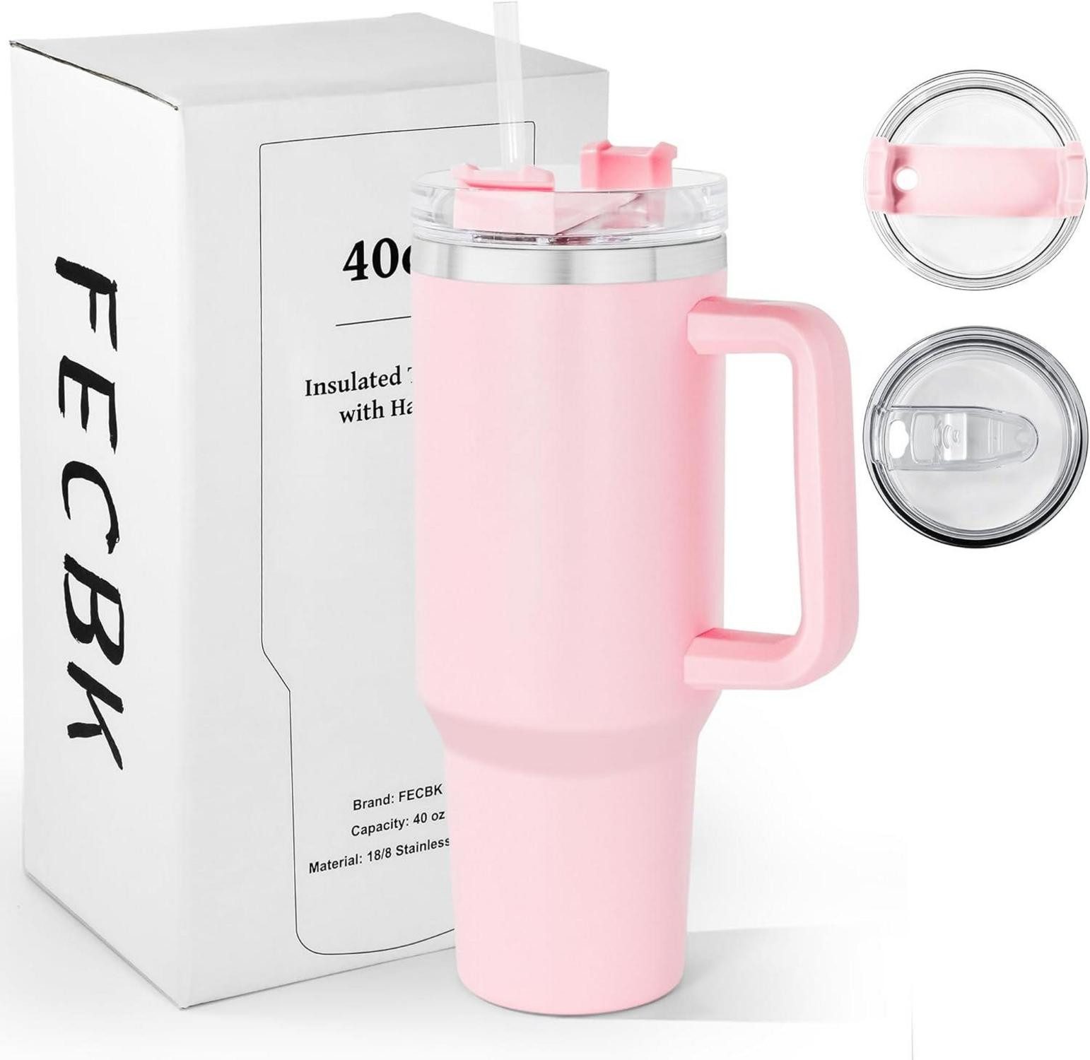 LuxusKollektion Thermobecher Thermobecher mit Strohhalm 1,2L Vakuumisoliert Edelstahl