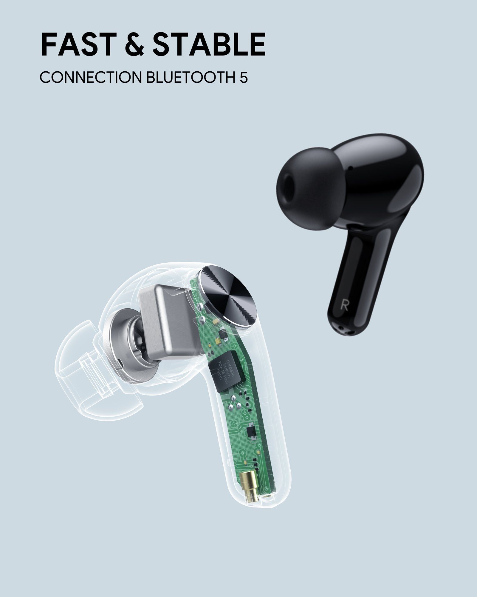 NAIPO EP-T28 Wireless, 5.0) Bluetooth 5.0, Wireless, Sprachsteuerung, Kopfhörer (True Bluetooth True