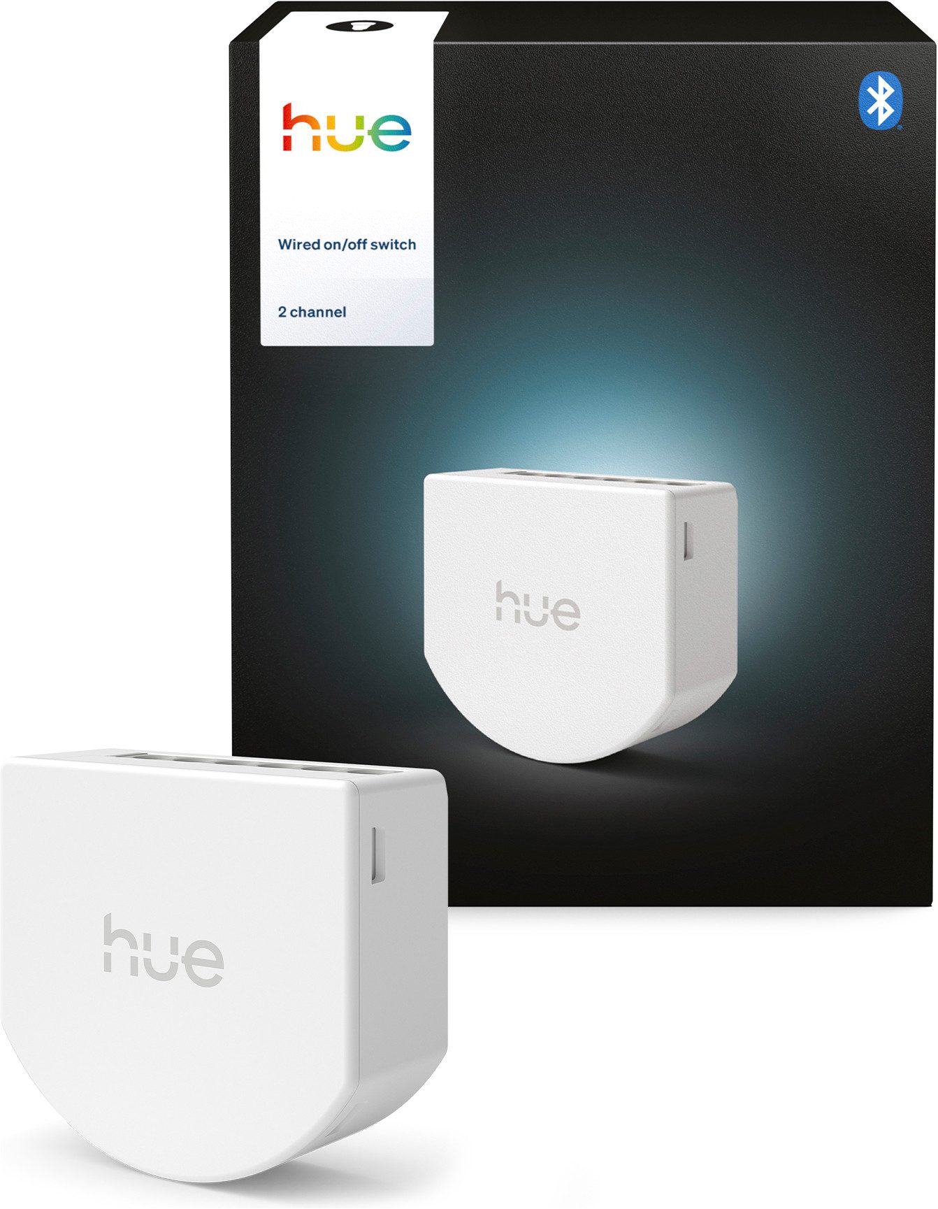 Philips Hue Schalter Wandschaltermodul, für nicht smarte Lampen (Ein/Aus), Netzbetrieb (Packung, 1-St), 2 Kanal/2C (6A / 400W LED / 1.380W Halogen), App‑ & Sprachsteuerung