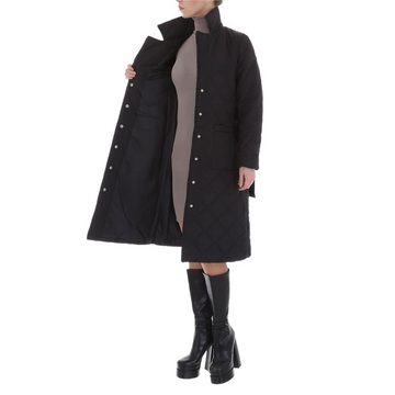 Ital-Design Wintermantel Damen Freizeit Gefüttert Wintermantel in Schwarz