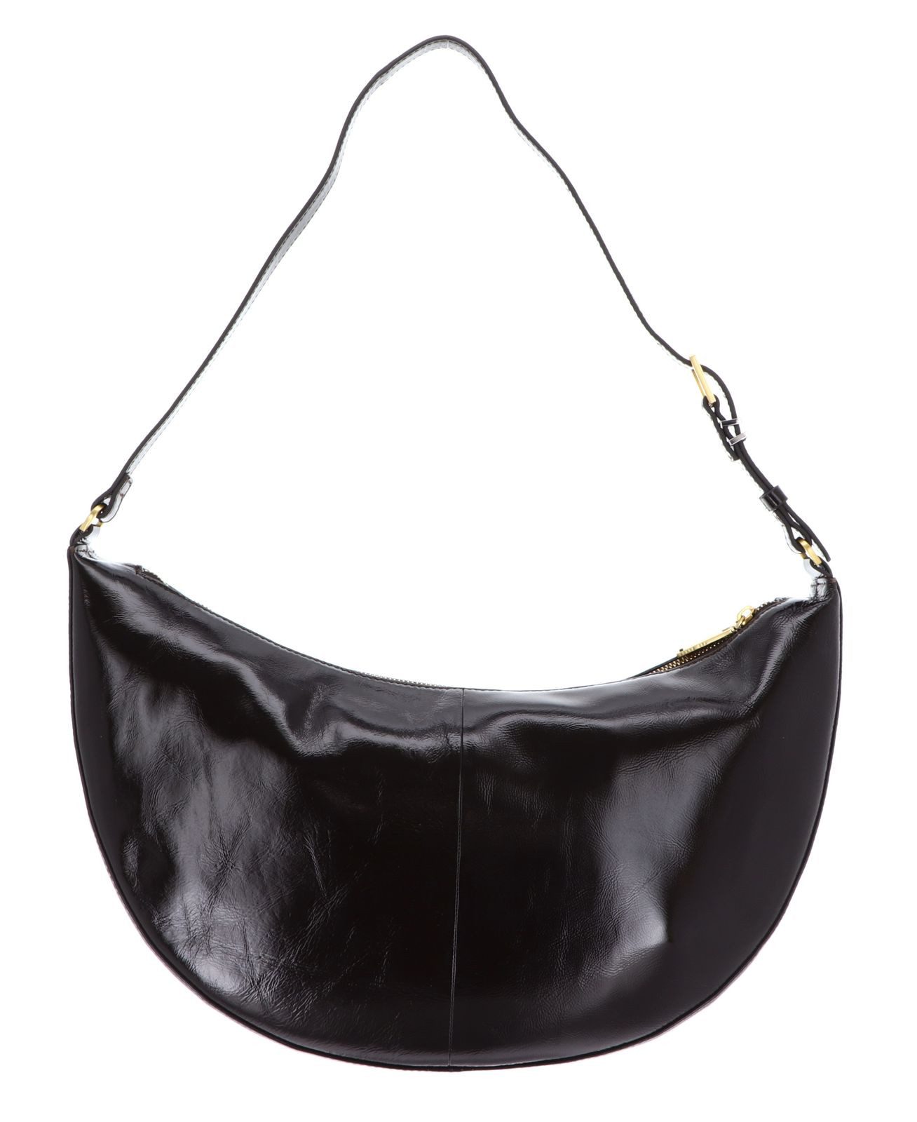 Ted Baker Umhängetasche Crinkle Patent Belted Detail Hobo Bag, aus echtem Rindsleder