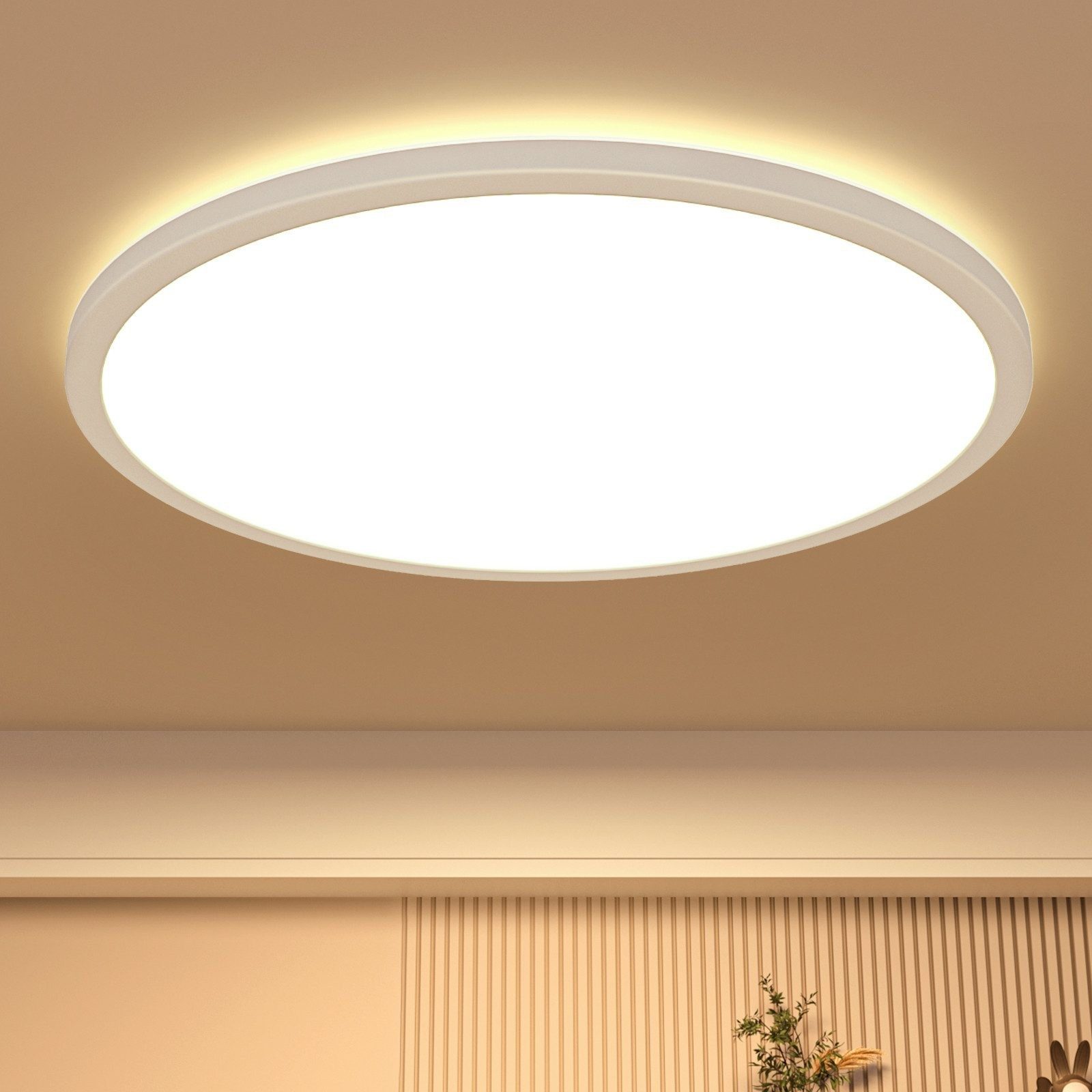 STANBOW Deckenleuchten LED Deckenleuchte Rund Decke Lampe Modern Schlicht Weiß Ultra Dünn, LED fest integriert, 3000K, Ø18cm/ Ø22cm/ Ø29.5 für Wohnzimmer Flur Kinderzimmer Badezimmer Balkon