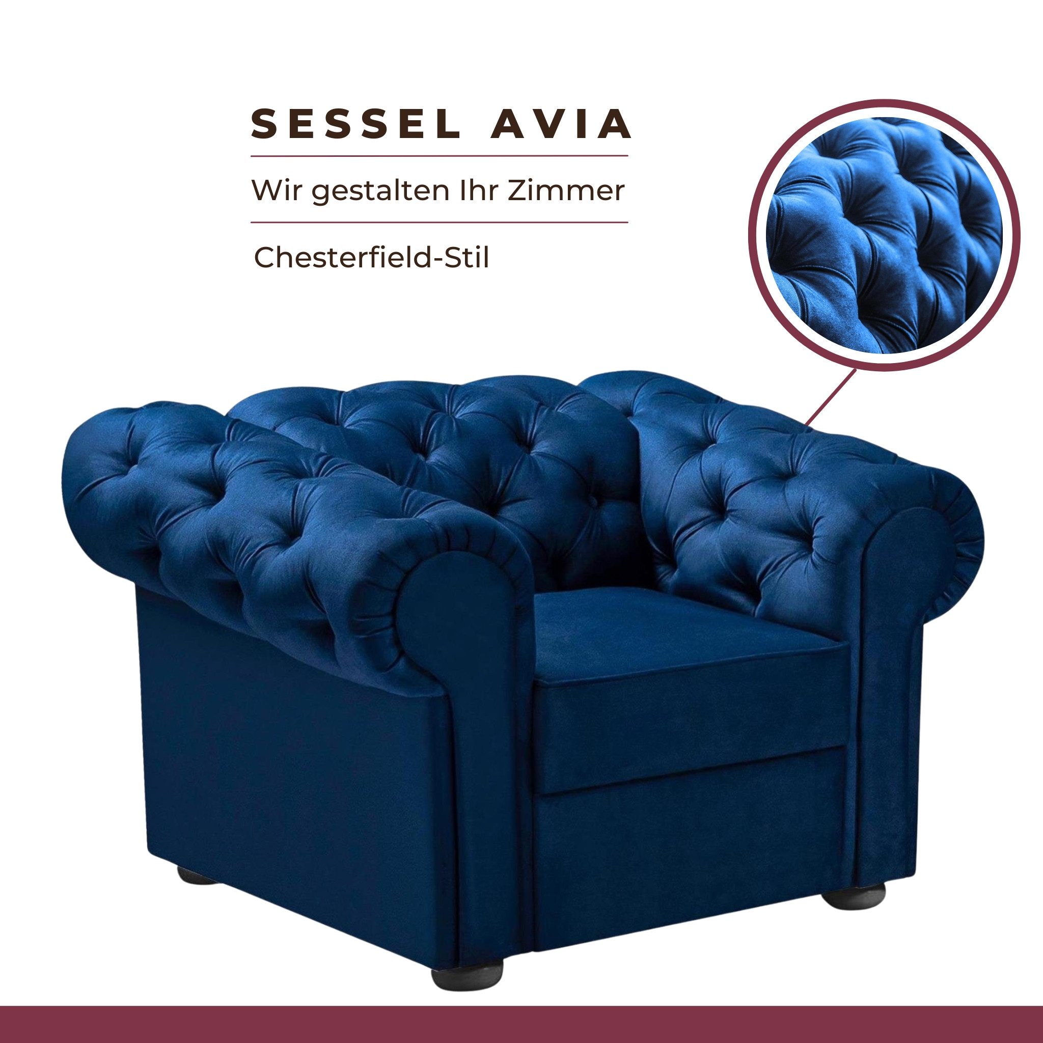 MOEBLO Sessel AVIA (Stuhl, Sitzmöbel, Polstersessel,Relaxsessel günstig online kaufen