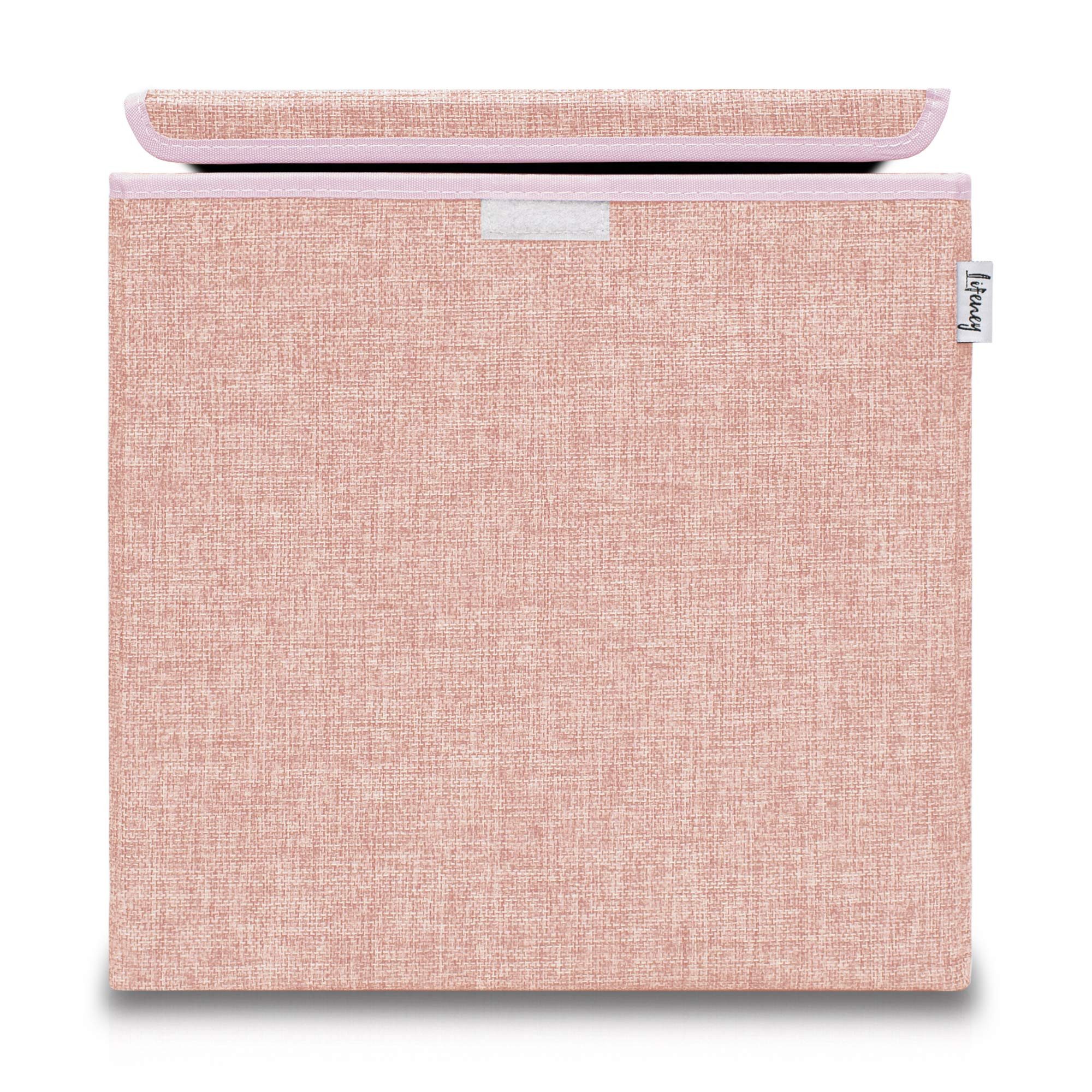 Lifeney Aufbewahrungsbox Faltbare Aufbewahrungsbox mit Deckel, Rosa, für Würfelregale, Ideal für Kinderzimmer, Spielzeugaufbewahrung, platzsparend