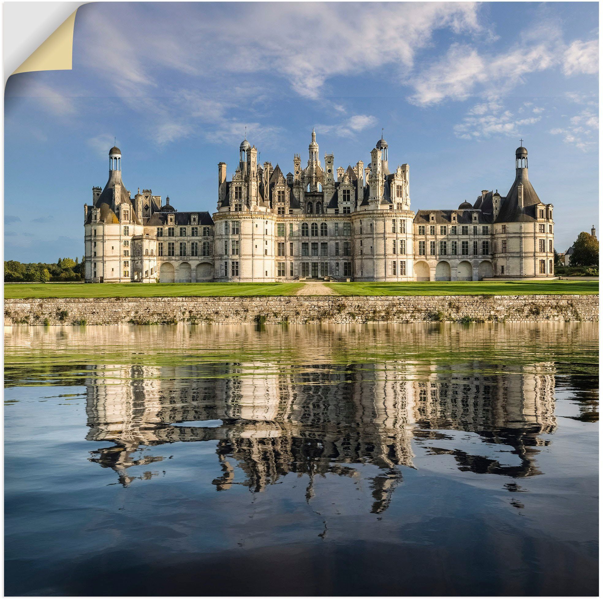 Chambord, Größen oder Alubild, Gebäude St), (1 versch. in als Wandbild Artland Leinwandbild, Chateau Wandaufkleber Loire-Schloss Poster