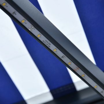 vidaXL Markise Markise mit Windsensor & LED 300x250cm Blau und Weiß