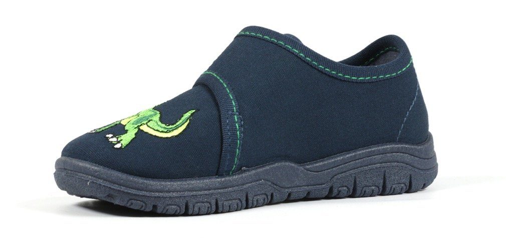 Richter MAILO Hausschuh Klettschuh, Kindergarten Schuh mit Dino-Stickerei