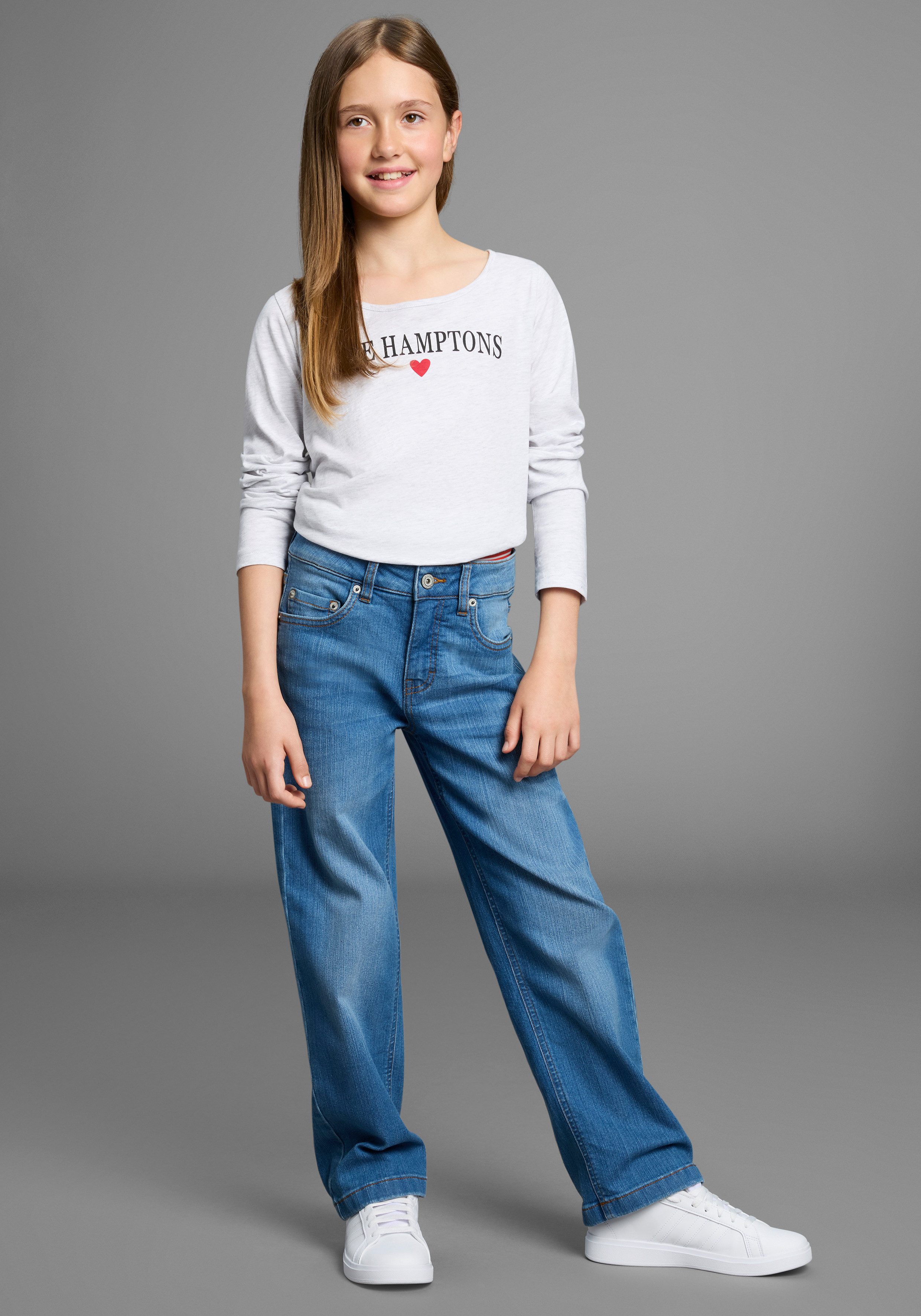 Bruno Banani Loose-fit-Jeans Stretchjeans mit Strass-Steinen Für TEENS, Loose fit Stretchjeans