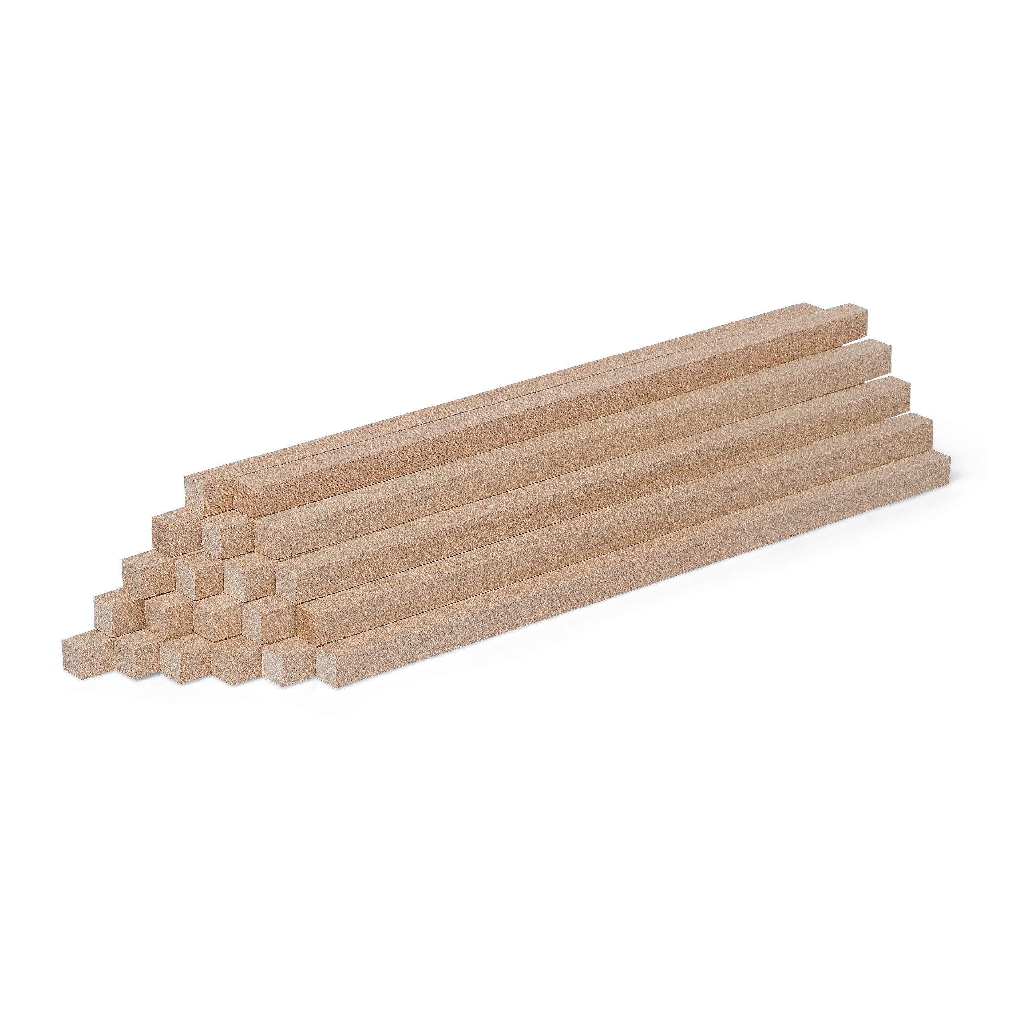 Woodsellers Bastelnaturmaterial 20er-Set Holzstäbe - Buche gehobelt - 10 x 10 x 250 mm, (20 Packung 20-tlg), Woodsellers - 20er-Set Holzstäbe - Buche gehobelt - 10x10x250 mm