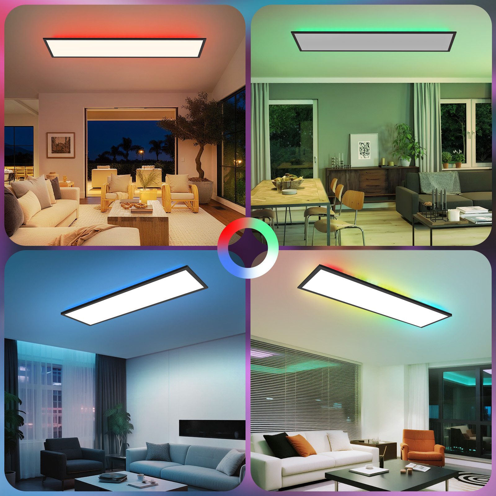 ZMH LED Deckenleuchte Wohnzimmer Deckenpanel Dimmbar günstig online kaufen