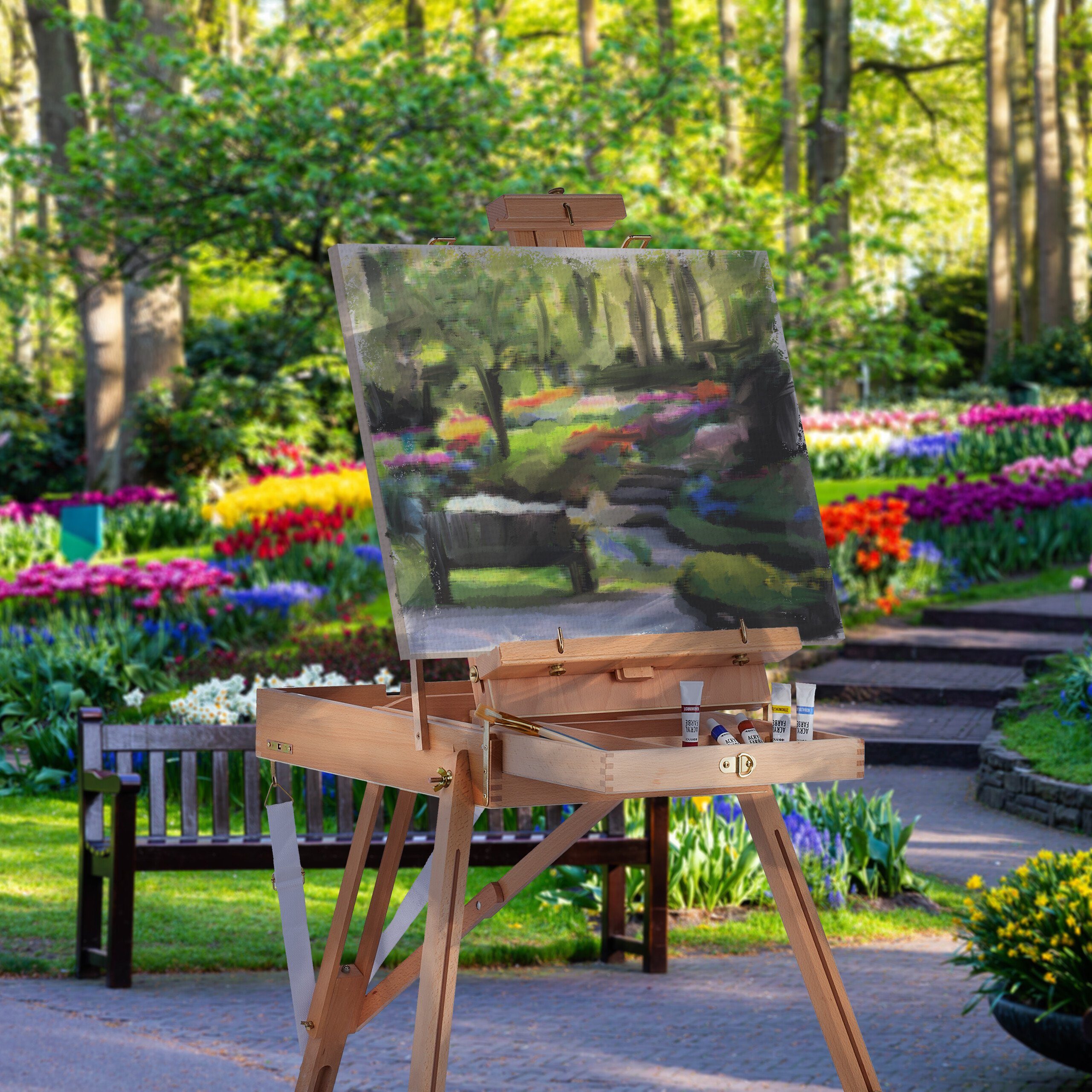 relaxdays Kofferstaffelei Große Kofferstaffelei