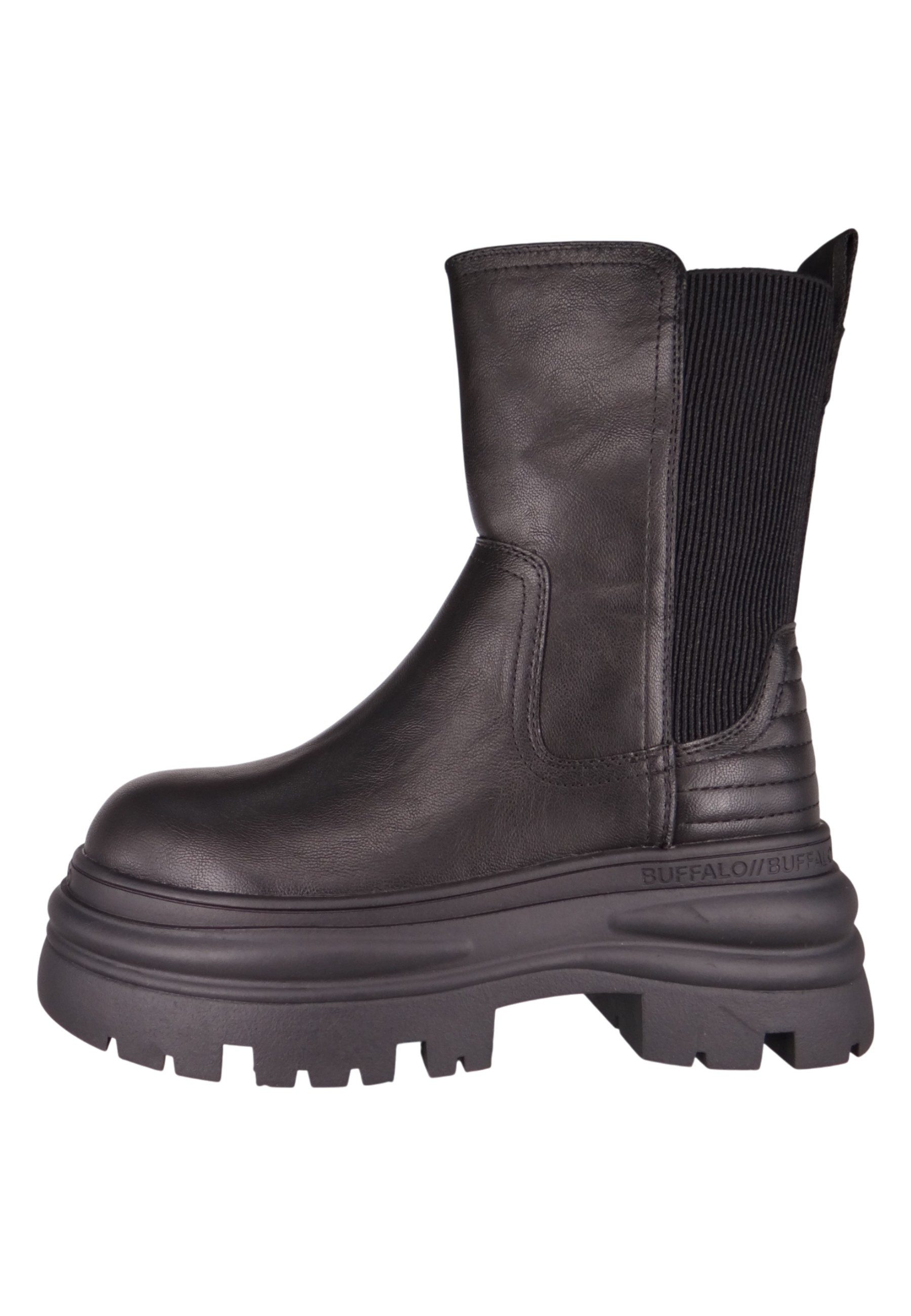 Buffalo 1270128 Dione Chelsea Mid Black VNTG Stiefelette