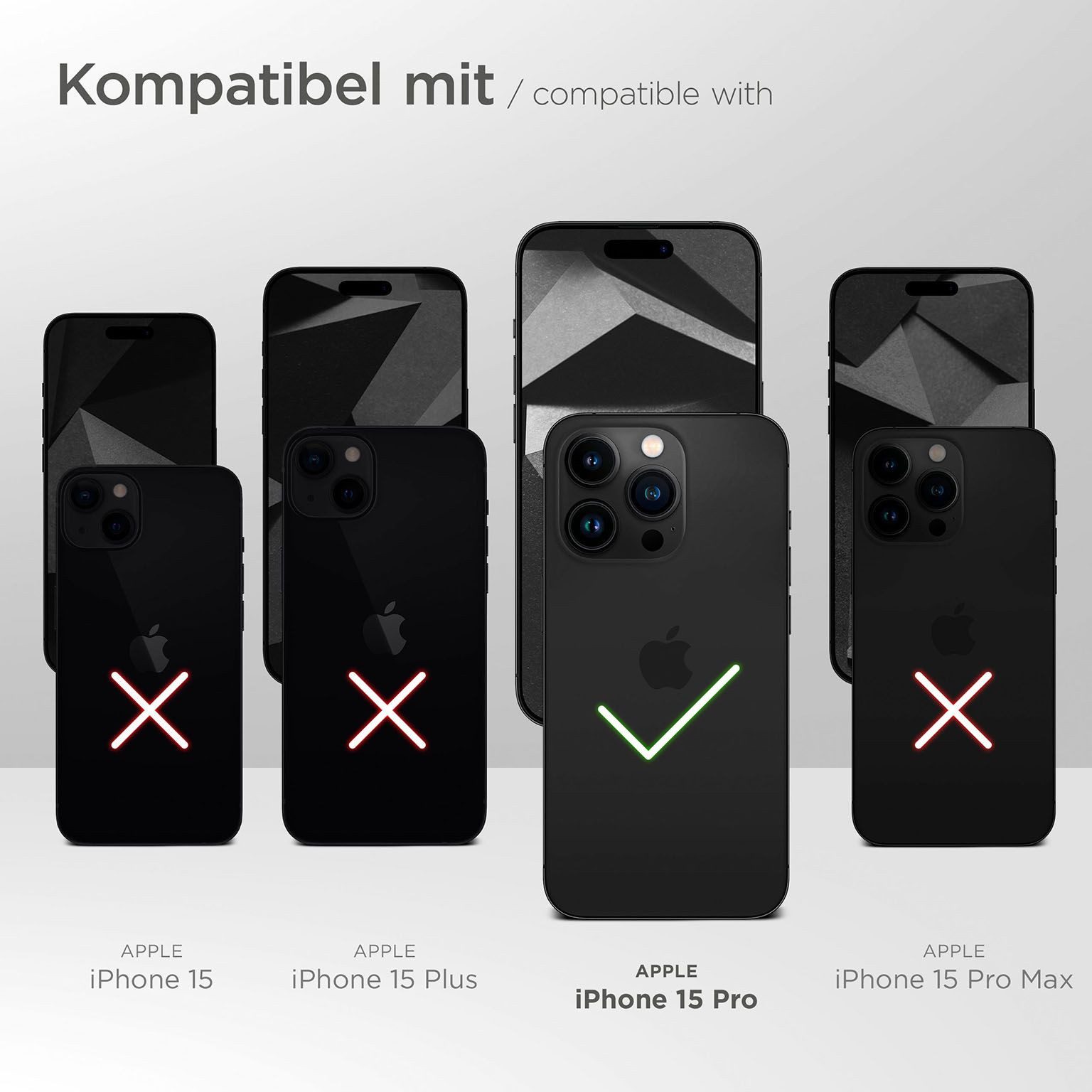 ONEFLOW Handyhülle für iPhone 15 Pro Hülle Marmor Bliss Cover Rosa Grau 6,1 Zoll, Handy Schutz Backcover Handytasche Case Schutzhülle mit Kameraschutz