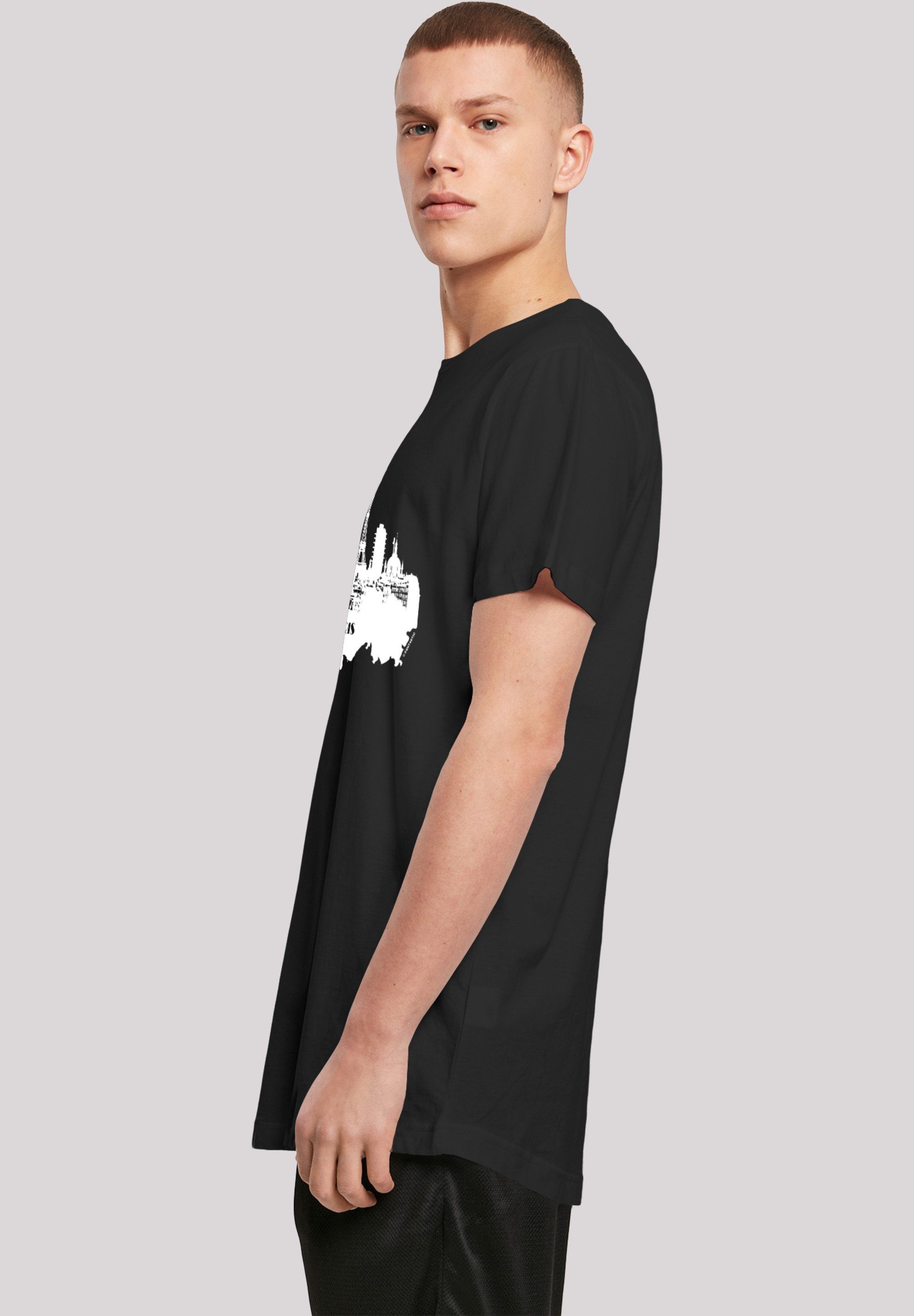schwarz PARIS LONG TEE F4NT4STIC T-Shirt Print SKYLINE