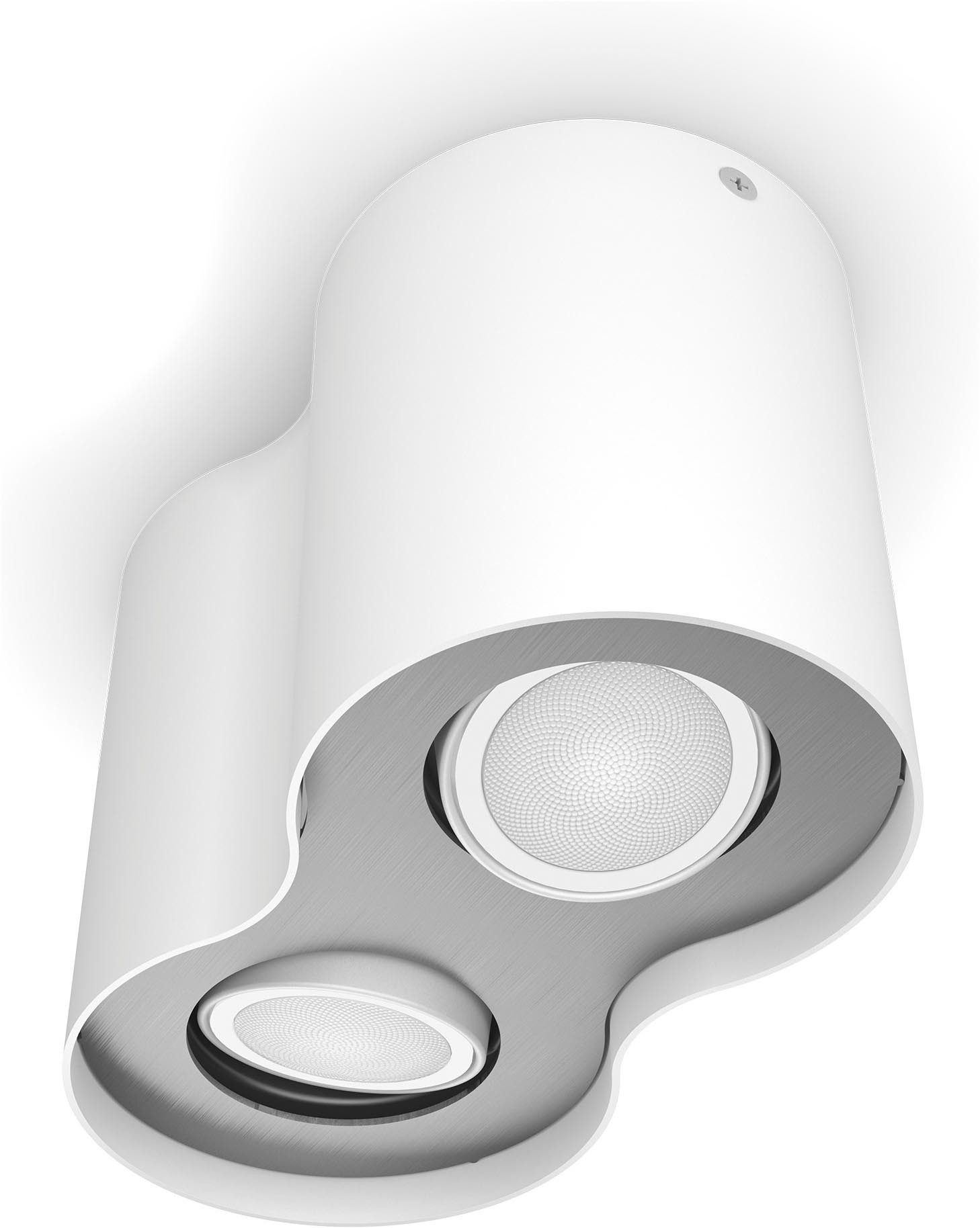 Philips Hue LED Deckenspot White Ambiance Pillar Aufbauspot Doppelspot, Abschaltautomatik, Bluetooth, CCT - über Fernbedienung, Dimmer, Dimmfunktion, Einschlafhilfe, Farbsteuerung, Farbwechsel, Fernbedienung, Infrarot inkl., Memory, nach Trennung vom Netz, Nachtlichtfunktion, Smart Home, Timerfunktion, Weckerfunktion, dimmbar über Fernbedienung, mehrere Helligkeitsstufen, LED wechselbar, warmweiß - kaltweiß, App- & Sprachsteuerung, Smart Home, versch. Weißtöne, Dimmschalter