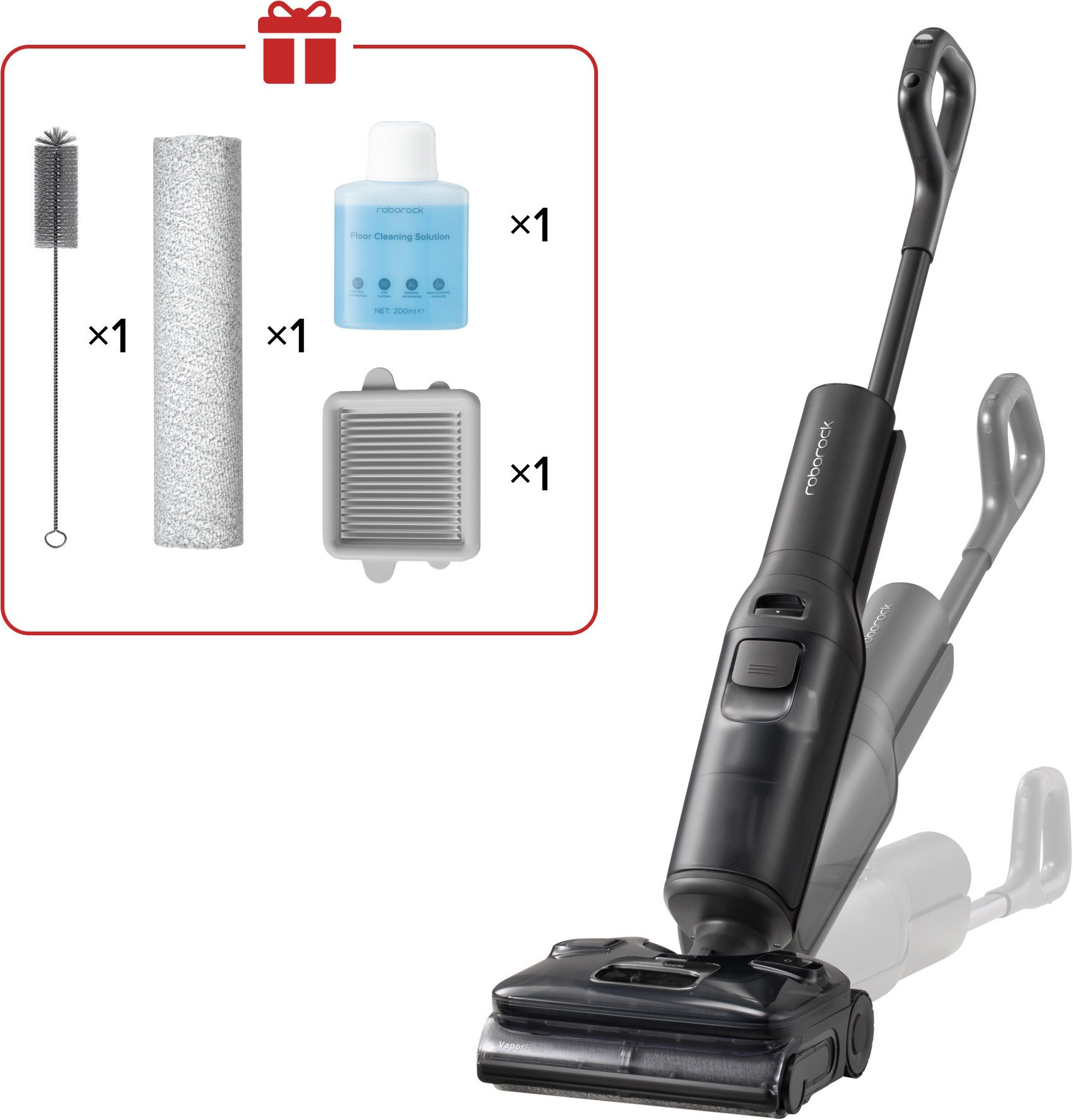 Roborock Nass-Trocken-Sauger F25 Steam Dampfreiniger mit 25.000 Pa Saugleistung, 280 W, beutellos, Steam-Modus, 95 °C Selbstreinigung und 95 °C Trocknung