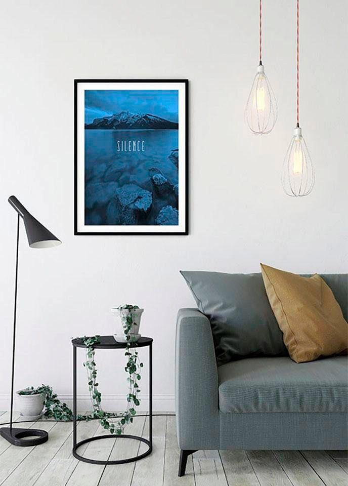 Komar Poster Word Lake Silence Blue, Kinderzimmer, St), Natur Wohnzimmer (1 Schlafzimmer
