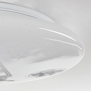 hofstein Deckenleuchte dimmbare Deckenlampe aus Metall/Kunststoff in Weiß (40,5 cm), LED fest integriert, 2700+6500 Kelvin, 24 Watt, 1800 Lumen, Sternenhimmel-Effekt, Fernbedienung
