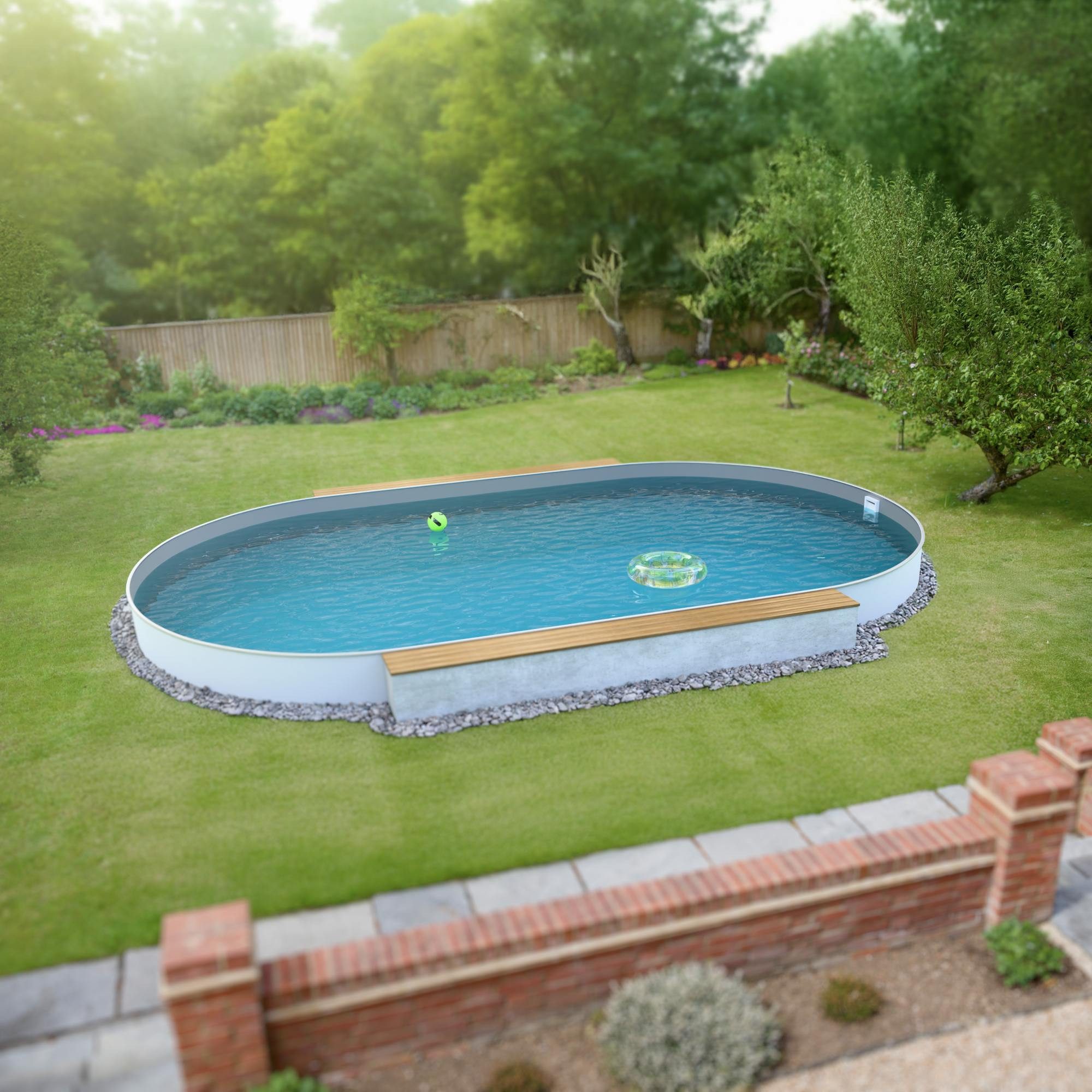 Fresh-Pool Ovalpool Fresh-Pool Profi Stahlwandpool Set oval, 525x320x1 (1-tlg), verzinkte Stahlwand