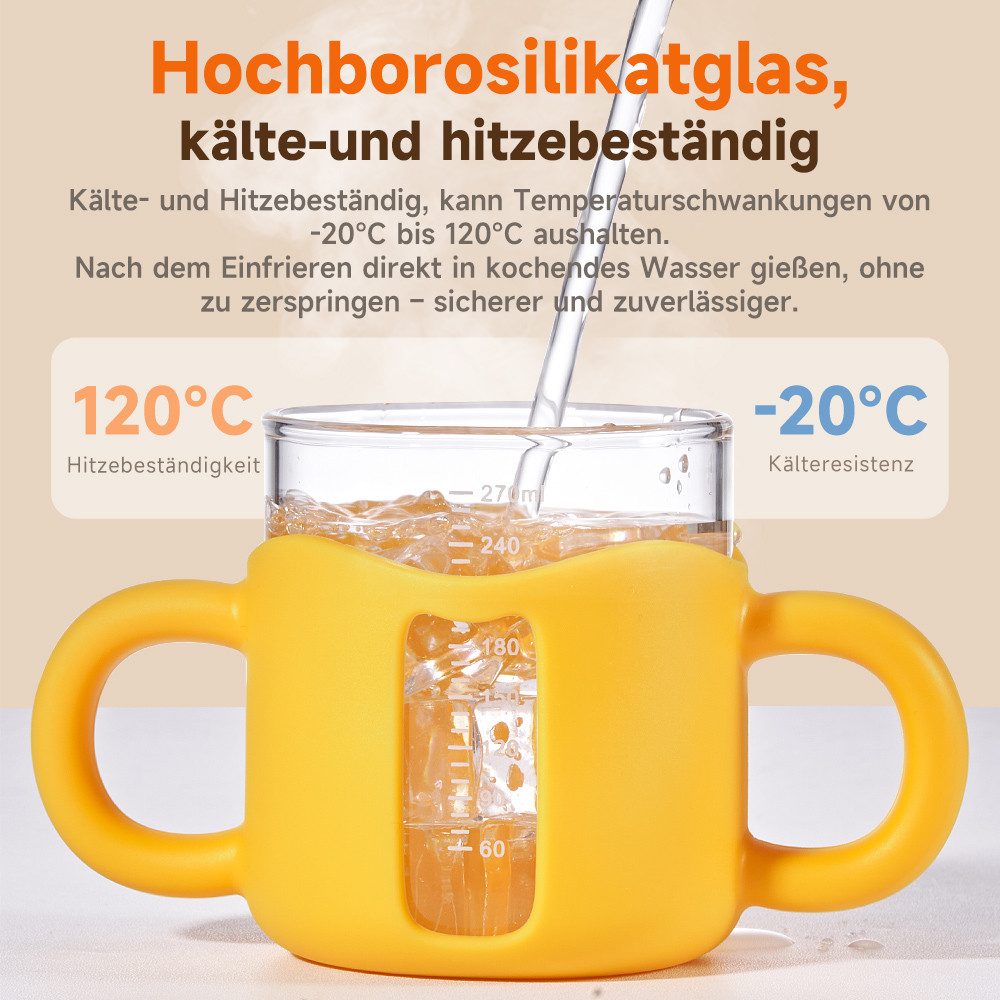 Flumot Babyflasche Baby- und Kleinkind-Strohhalmbecher mit Skala für Kinder ab 3 Jahren