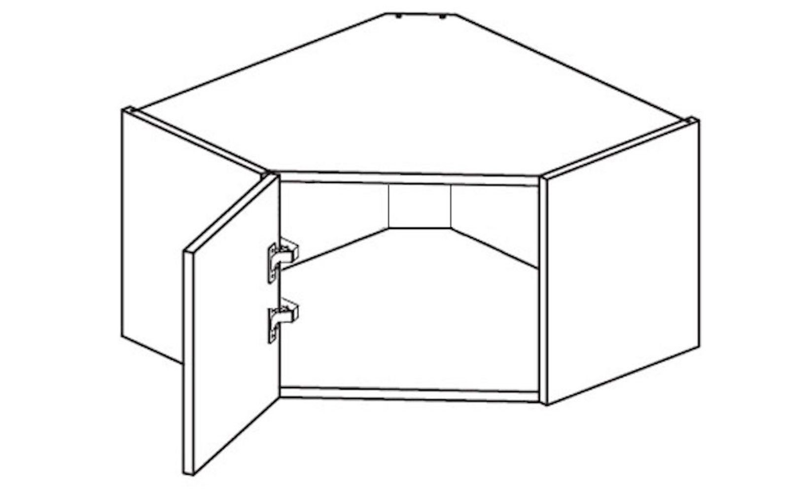 1-türig wählbar Front-, - Halifax schwarz Feldmann-Wohnen grifflos Ausführung Treviso Eiche Korpusfarbe Klapphängeschrank und 60x60cm