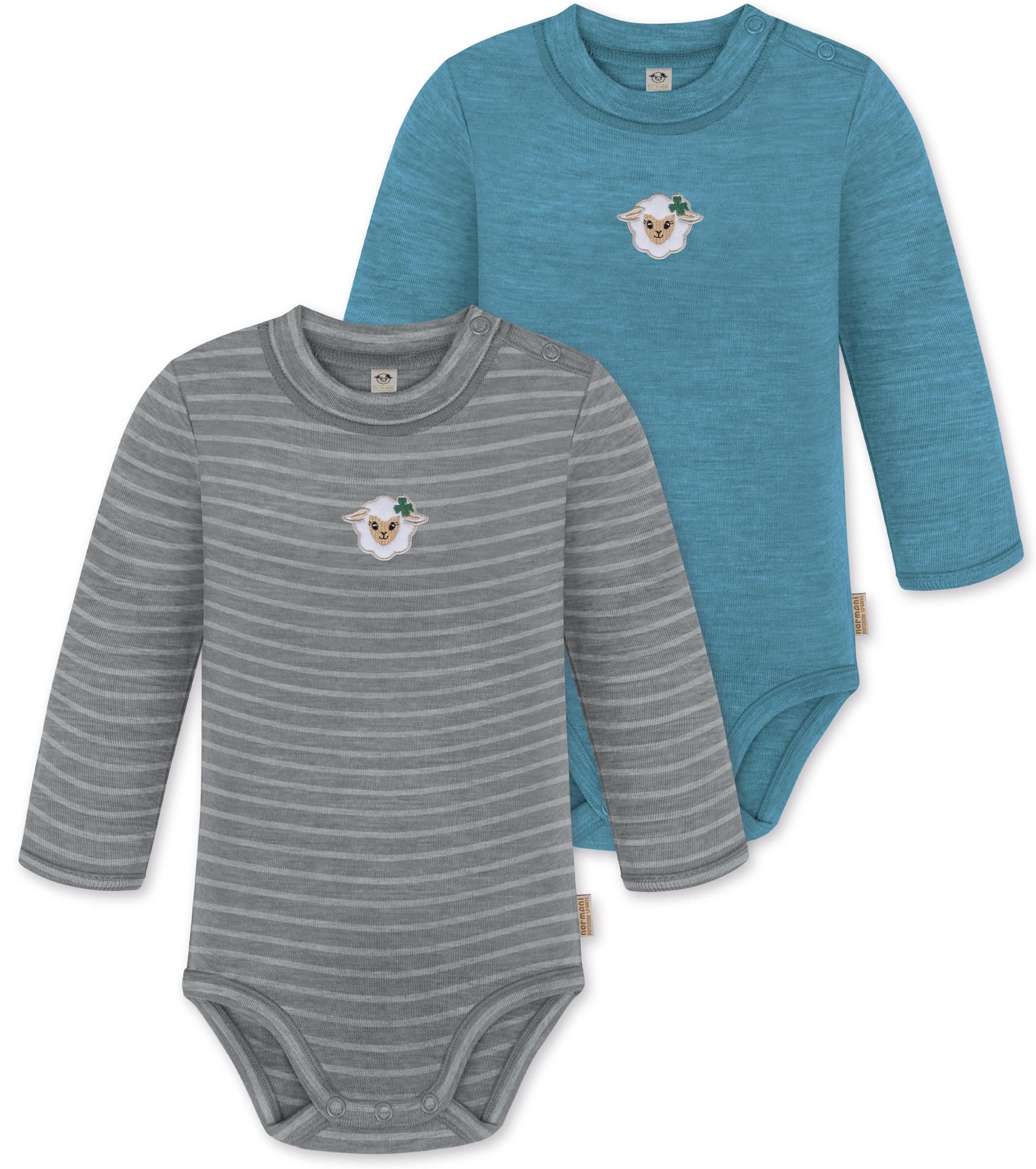 Langarmwickelbody 2er Pack Baby Merino Langarmbody „Tuai"
