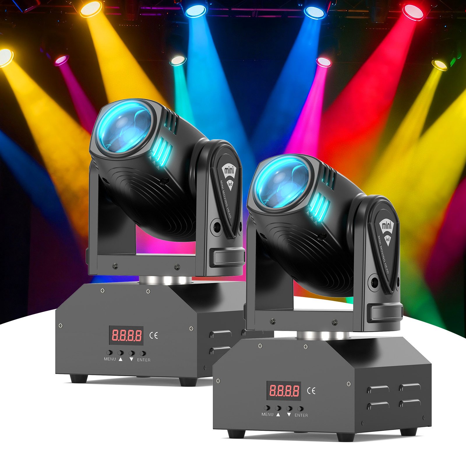 ZonQoonz Discolicht Moving Head RGBW Beam Bühnenlicht,LED Disco Party Licht DMX