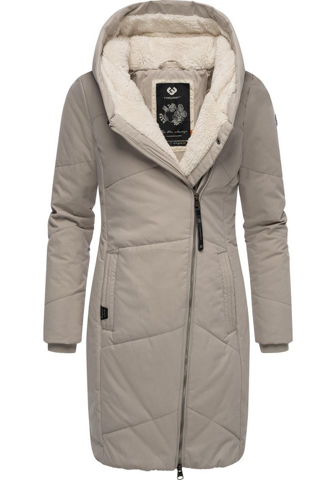 Ragwear Wintermantel Gordon Long gesteppter Winterparka mit asymmetrischem Kragen