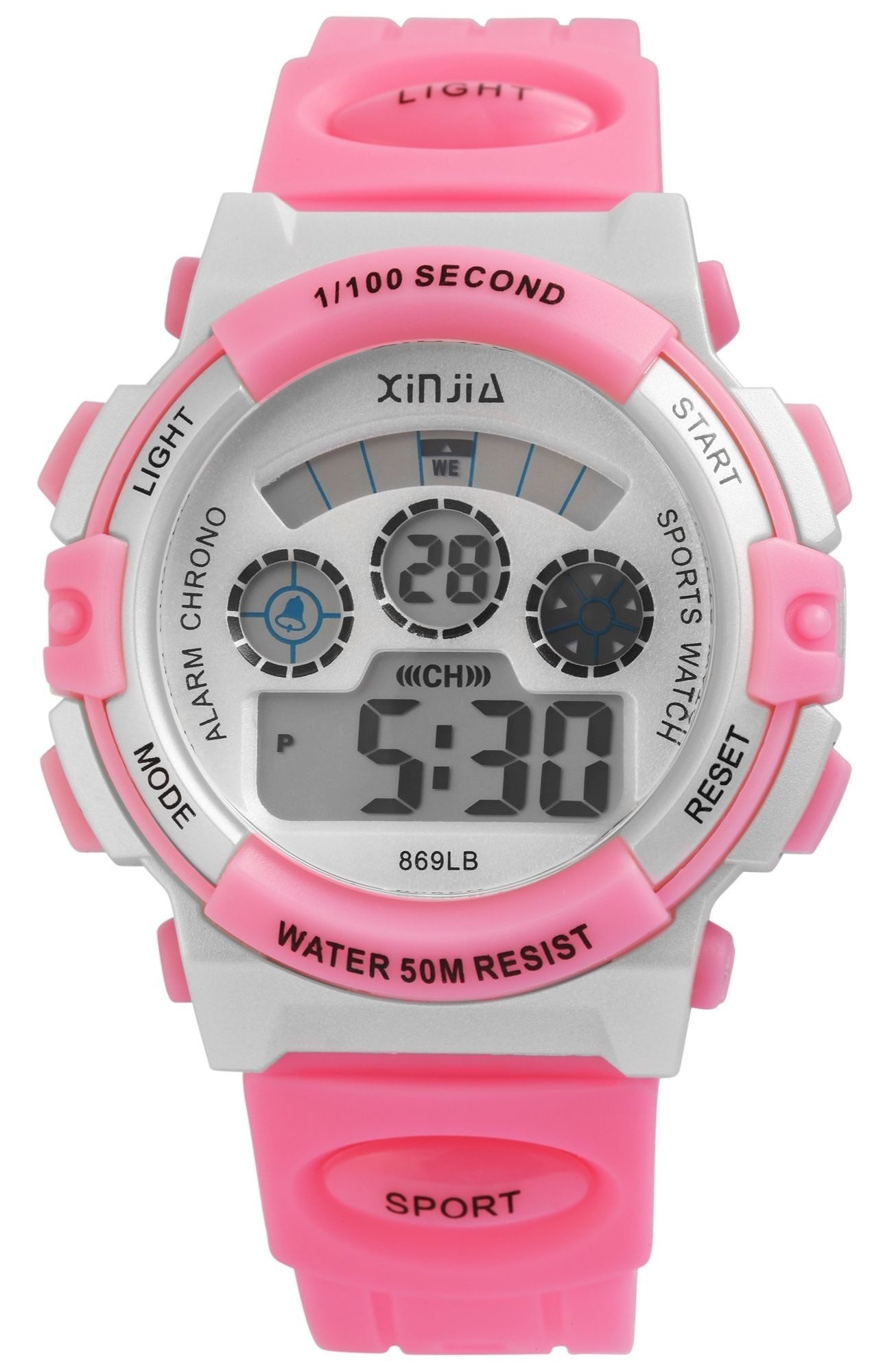 Quarzuhr XI004 Unisex Digitaluhr, Kunststoff, Silikonarmband, 5 ATM, D 44