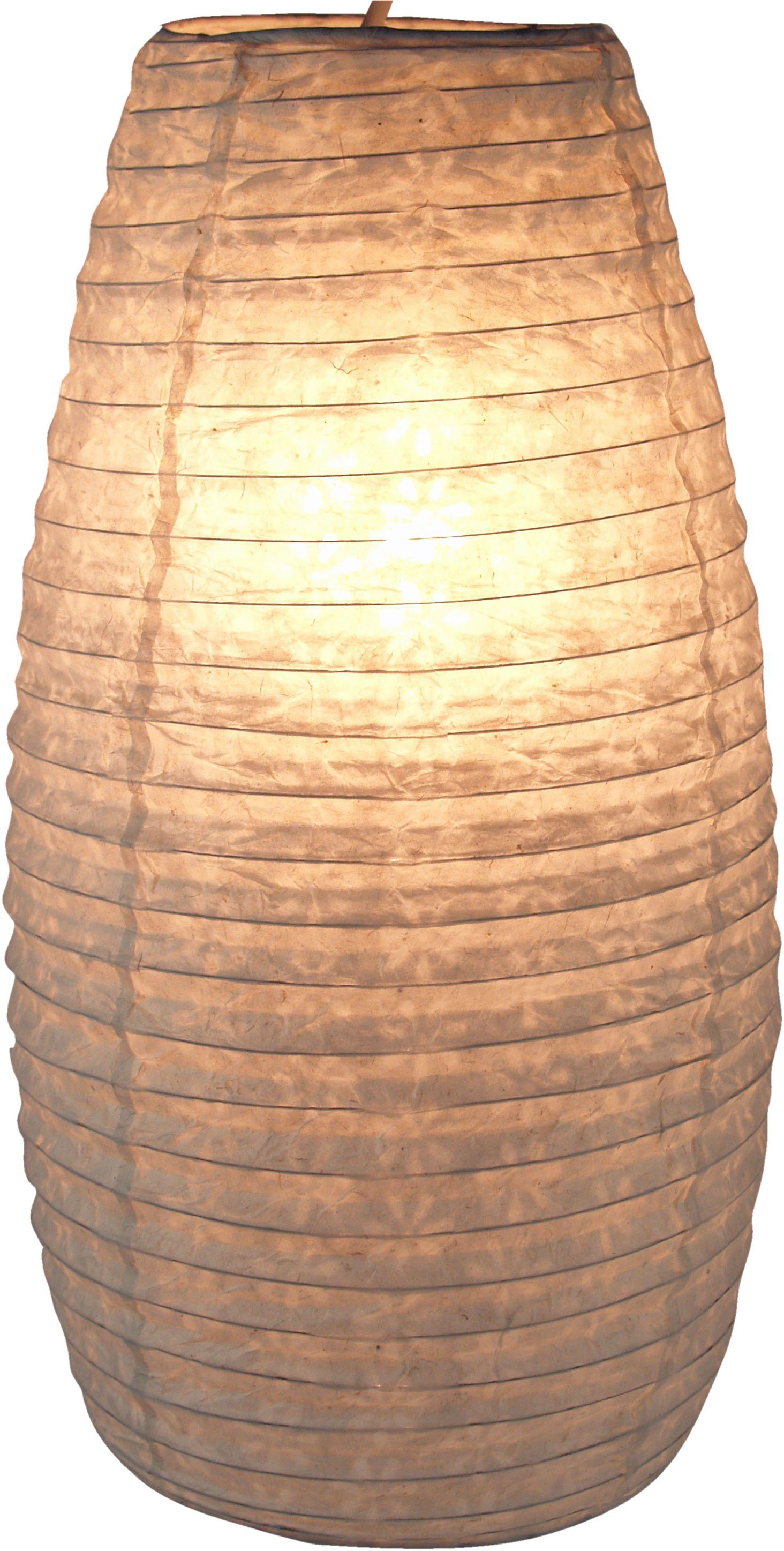 Guru-Shop Deckenleuchten Kleiner ovaler Lokta Papierlampenschirm,.., Leuchtmittel nicht inklusive natur/weiß