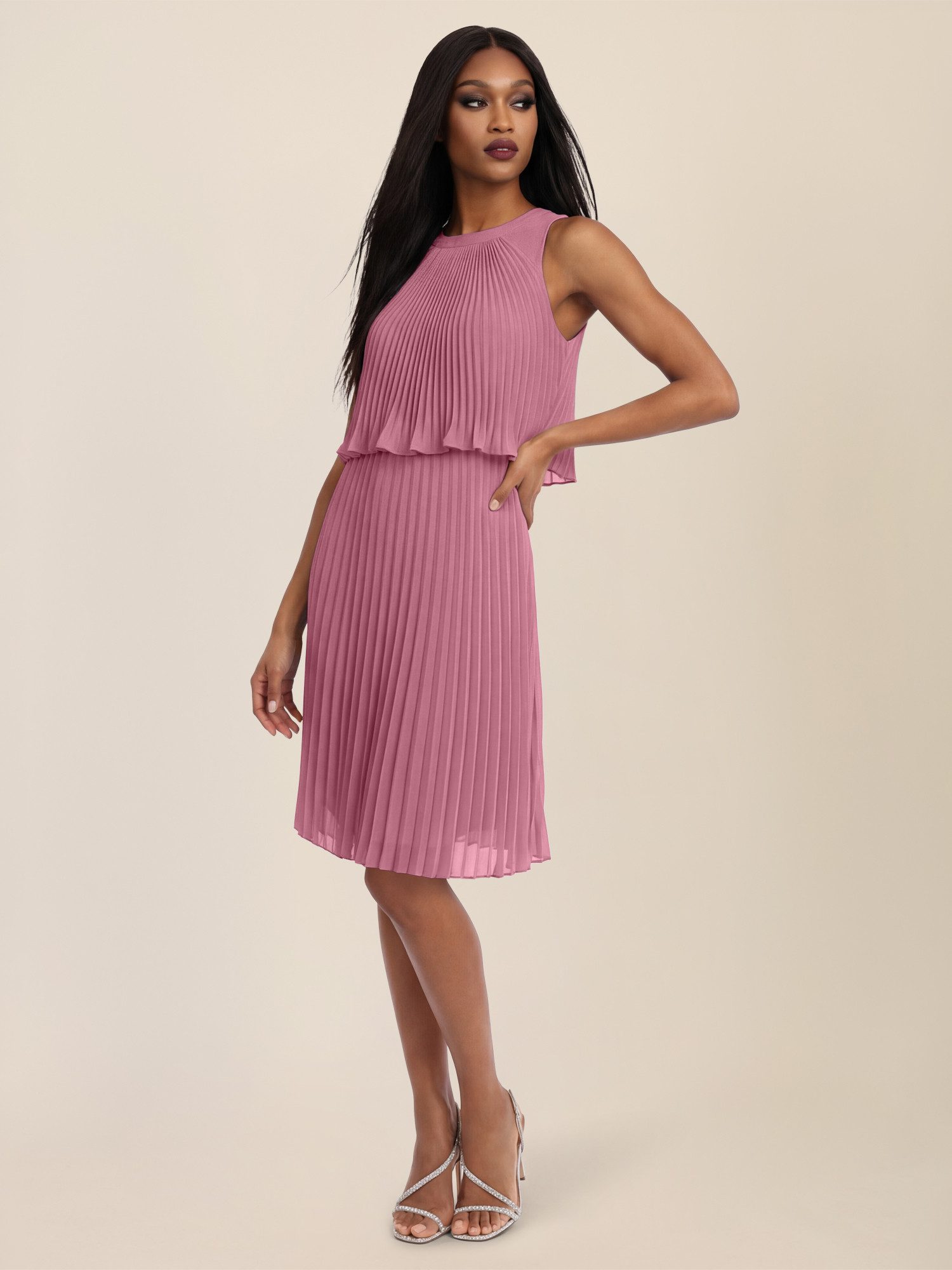 Apart Chiffonkleid mit doppellagigem Oberteil