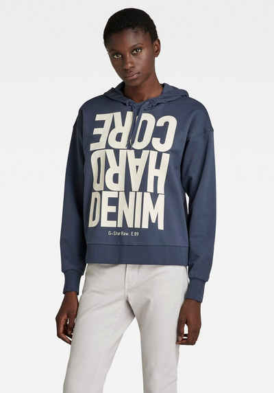 G-Star RAW Sweatshirt »Hard Core Denim Loose Hooded Sweatshirt« mit Grafikprint vorne