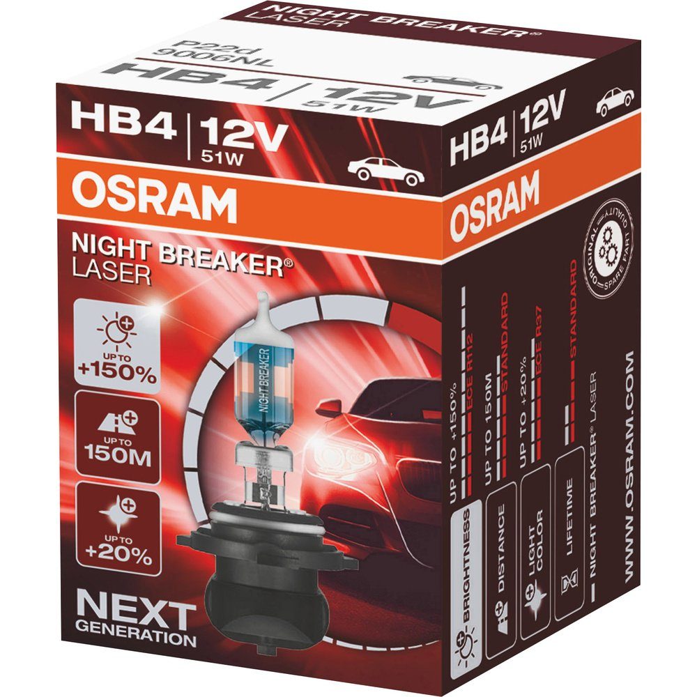 9006NL Night Leuchtmittel Auto KFZ-Ersatzleuchte Laser selection Osram Breaker® Halogen Next Gener voelkner