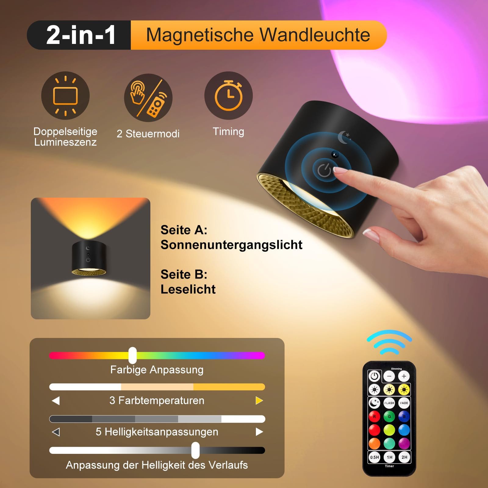 BlingBin LED Wandleuchte Innen Wandlampe RGB günstig online kaufen