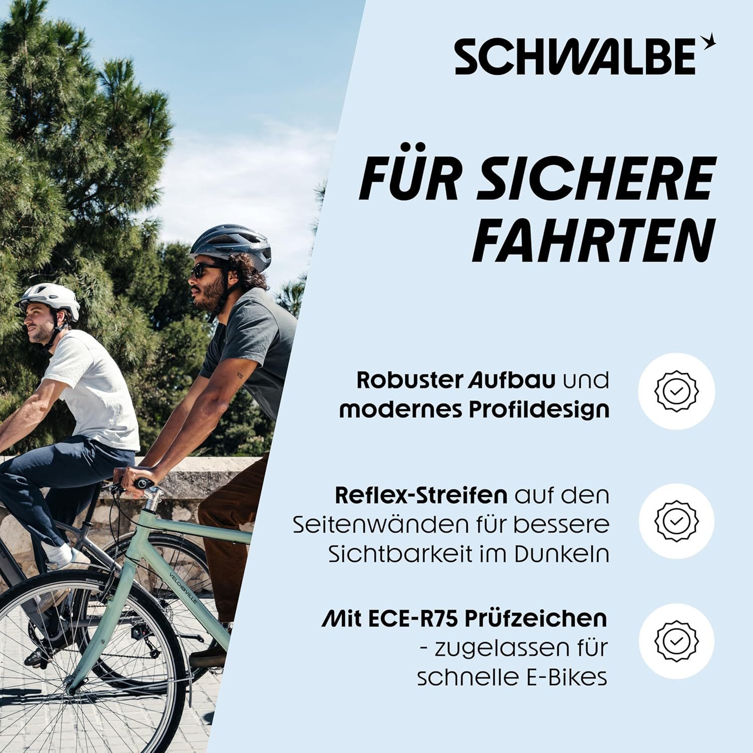 Schwalbe Fahrradschlauch Schwalbe Marathon Plus TOUR 28" x 1,5" Ebike Reifen Schläuche SV17 SET