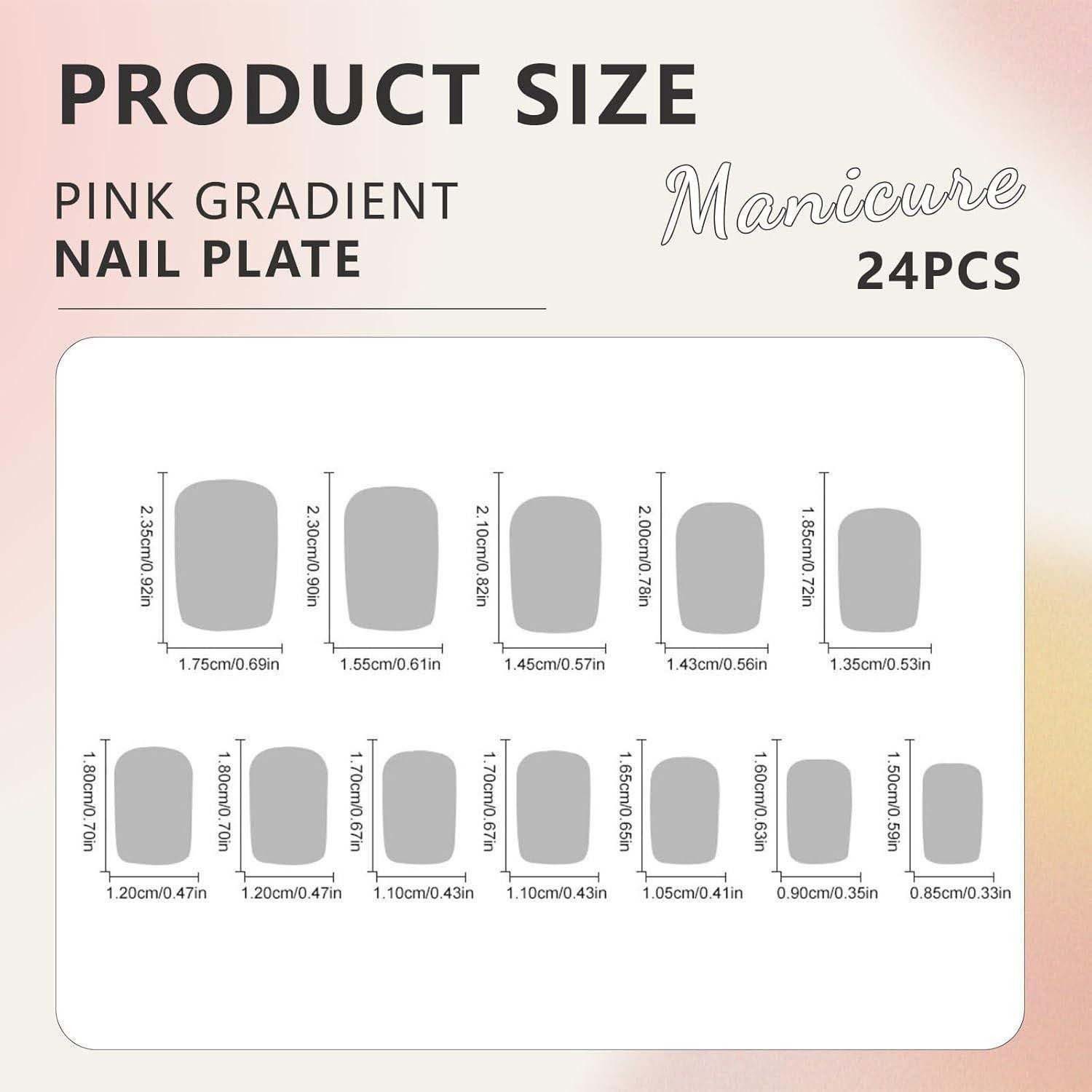 trends for living Kunstfingernägel Press on Nägel Set 24-teilig mit Jelly Kleber und Nagelfeile, 24-tlg.