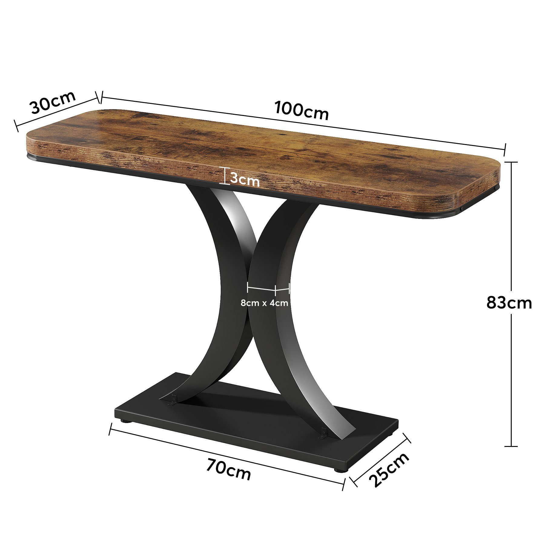 Tribesigns Konsolentisch Industrie Flurtisch für Eingangsbereich, Beistelltisch, 100cm – Bild 4 von 5